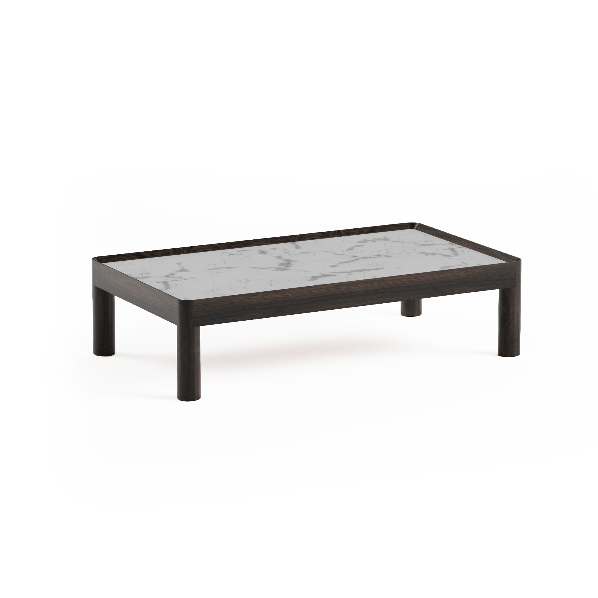 Couchtisch INSET LOW aus schwarzem Eichenholz