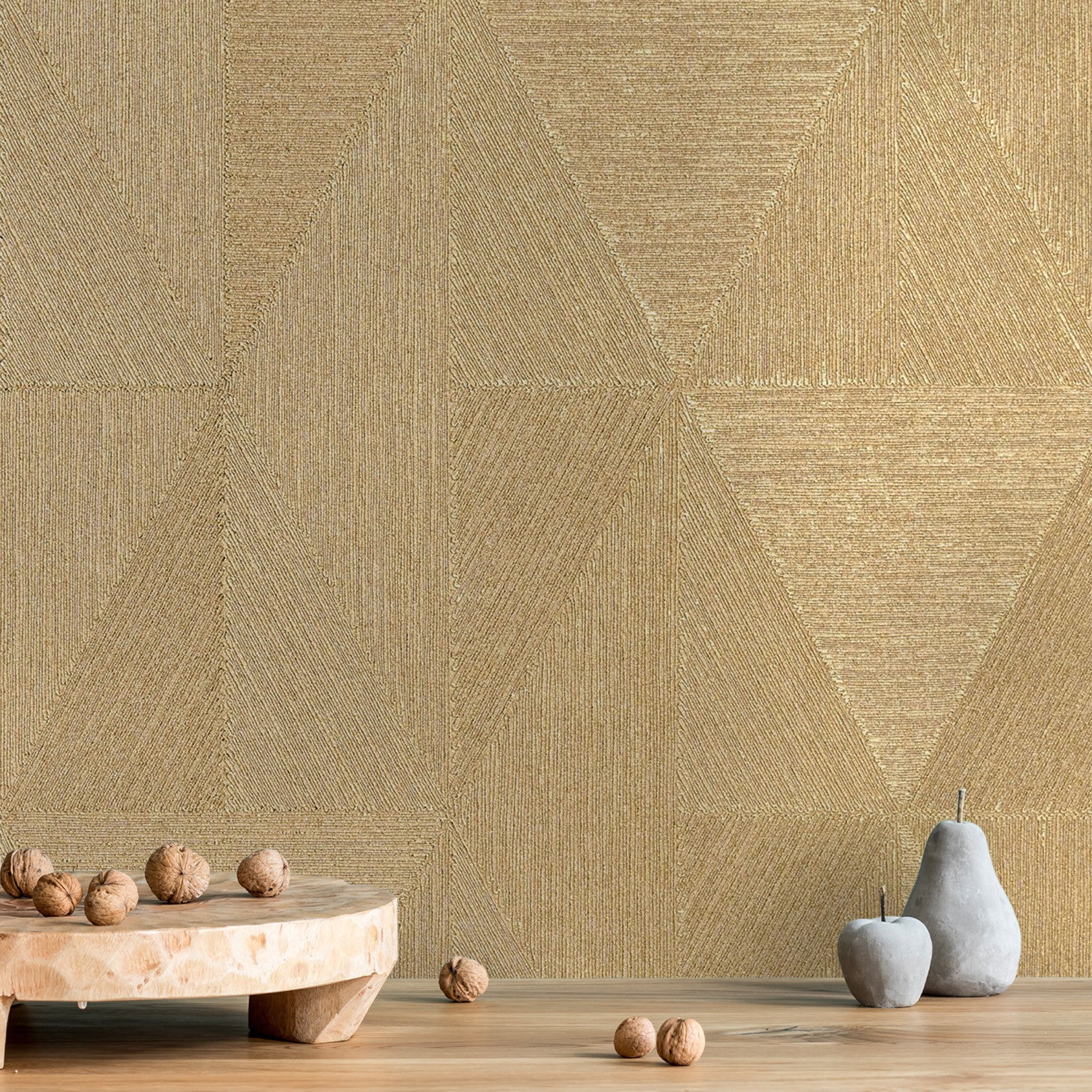 Metalltapete mit geometrischem Muster IQUIRA - OR gold