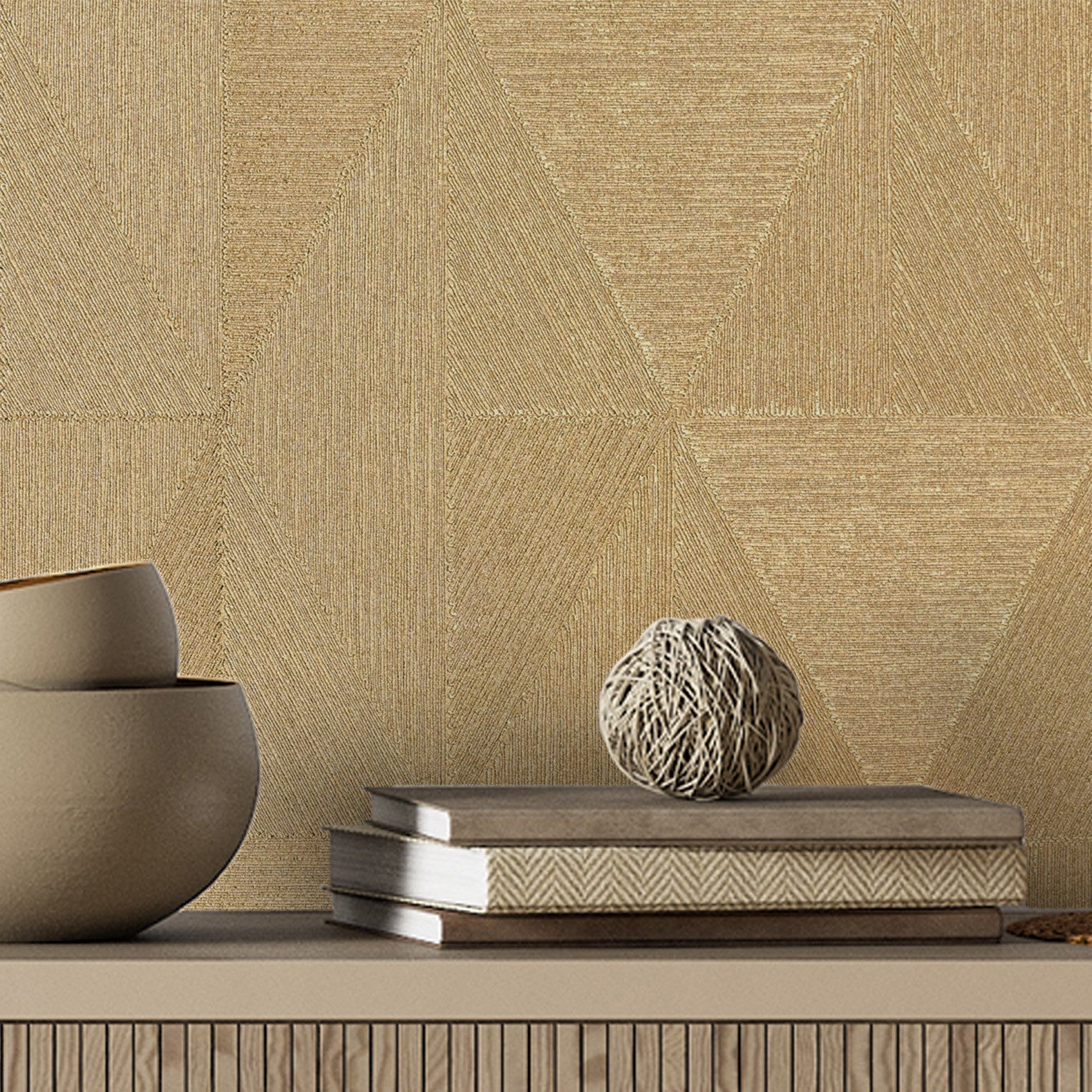 Metalltapete mit geometrischem Muster IQUIRA - OR gold