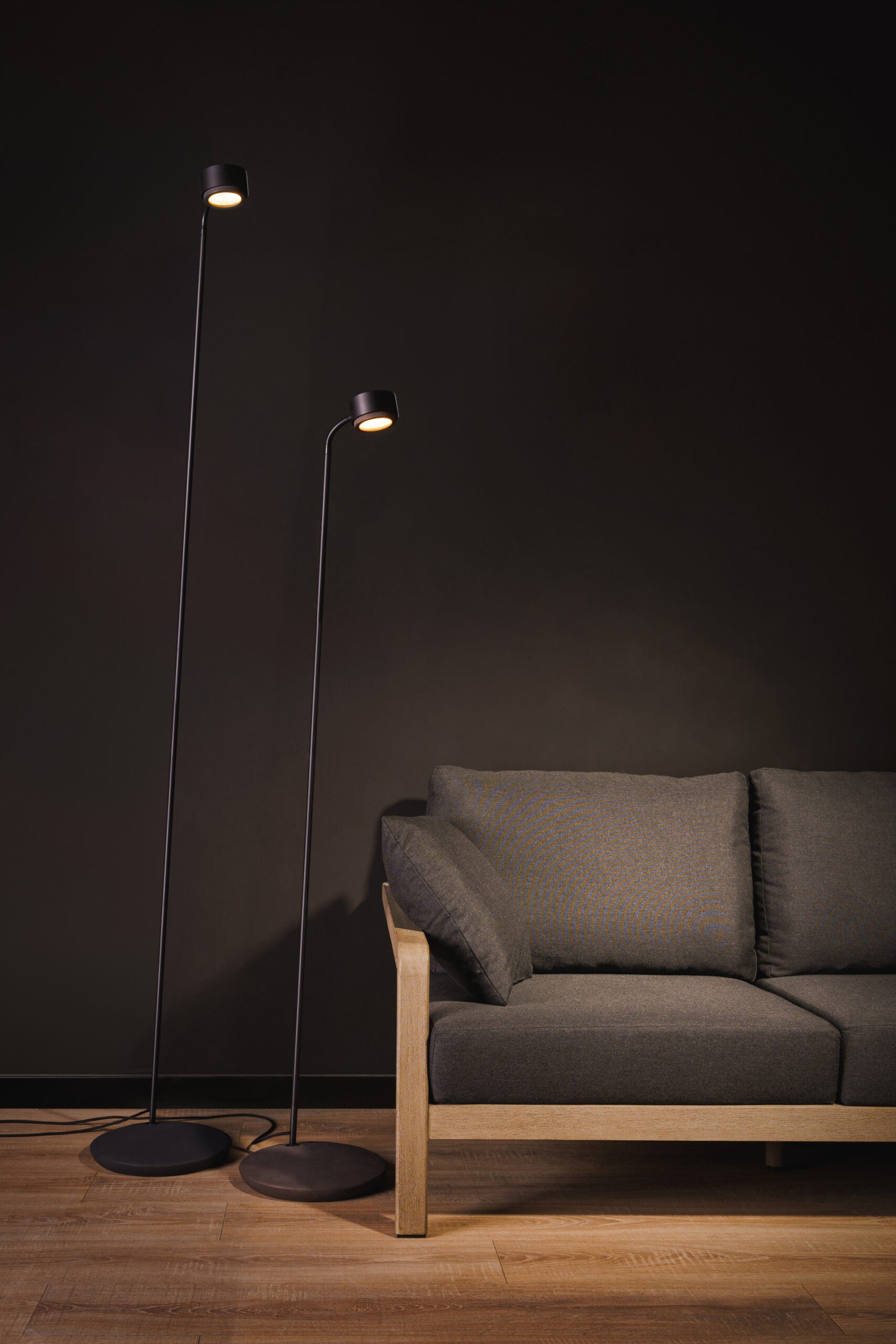 JUBI Aluminum Reading Floor Lamp with Concrete