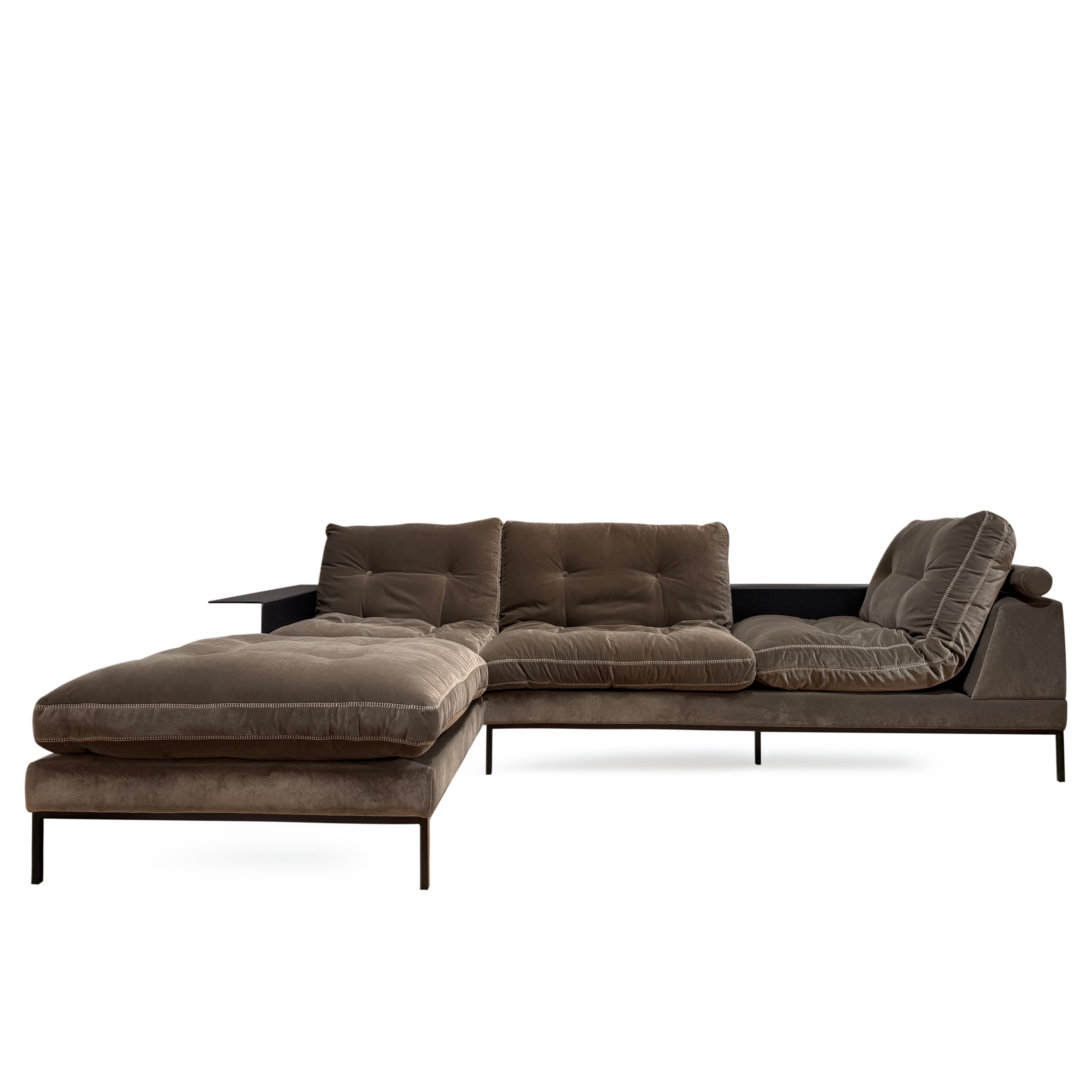 Left-sided Corner Sofa STUDY in Brown - Display Model