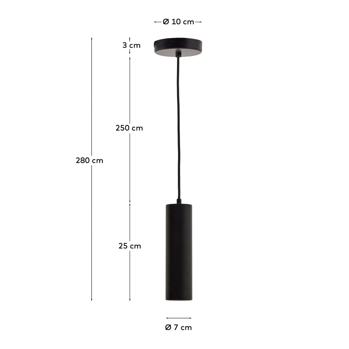 Lampa sufitowa ANDIA czarny aluminium – wymiary