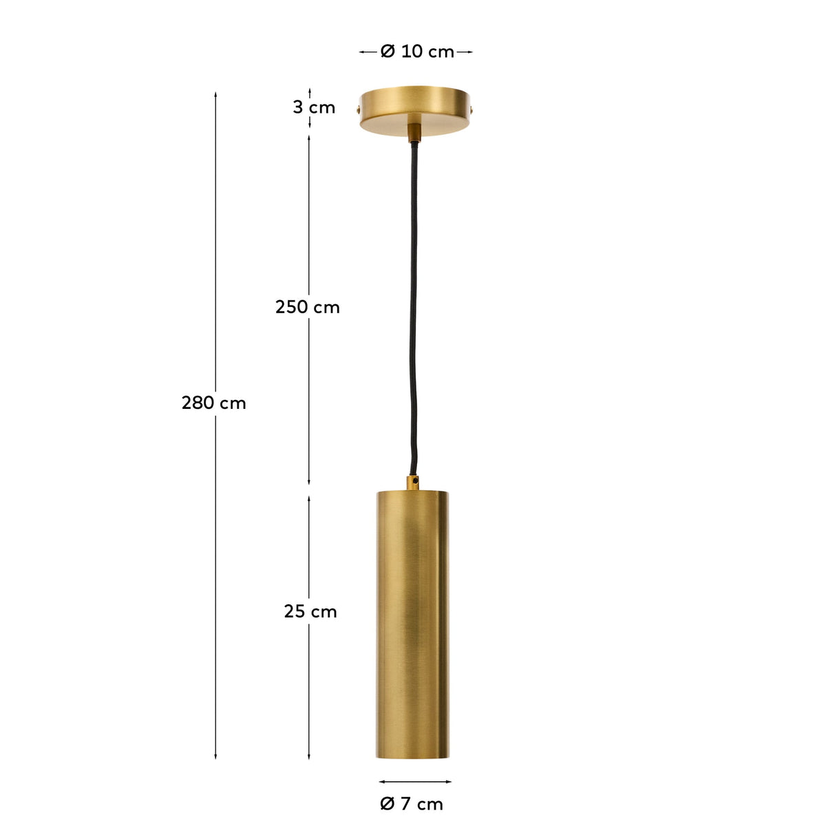Lampa sufitowa ANDIA złoty aluminium – wymiary