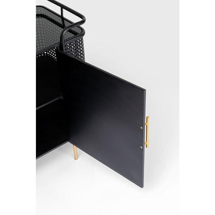 Komoda FENCE szklany blat z plecionką - Eye on Design