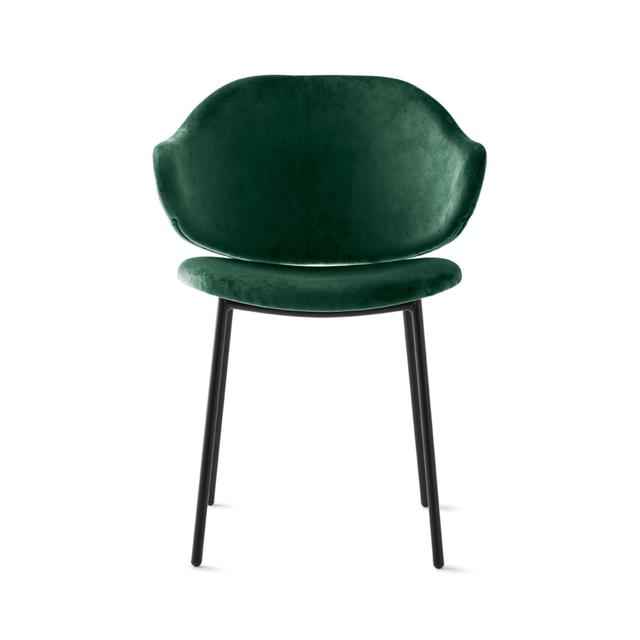 Krzesło aksamitne HOLLY ciemnozielony z metalową podstawą Calligaris matowa czerń   Eye on Design