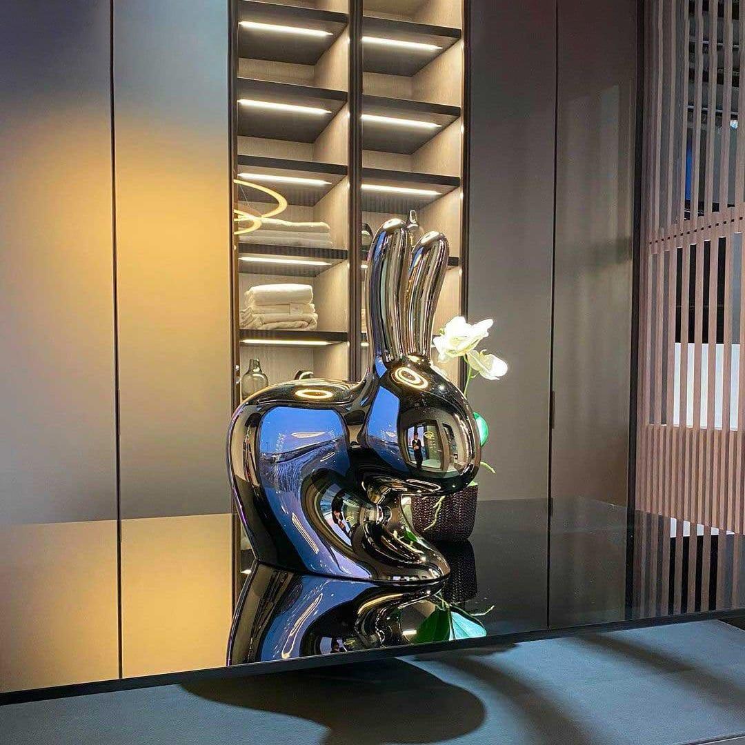 Krzesło BABY RABBIT METALLIC srebrny Qeeboo    Eye on Design