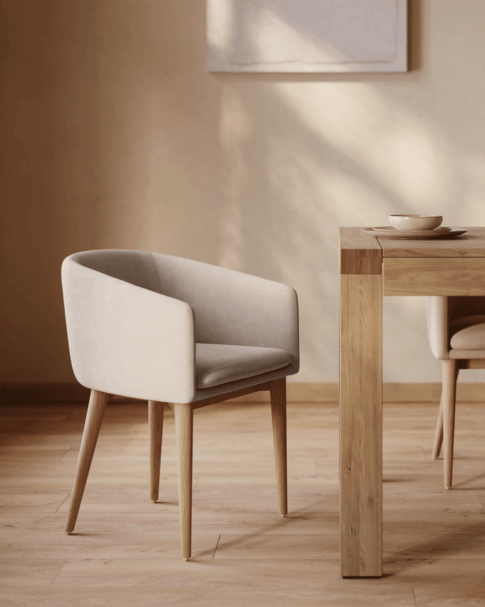 Krzesło HARLAN beżowy szenil – Kave Home