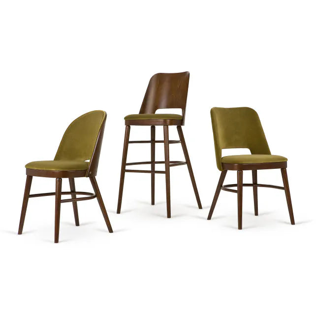 SHELL A-0045 chair upholstered with a beech base