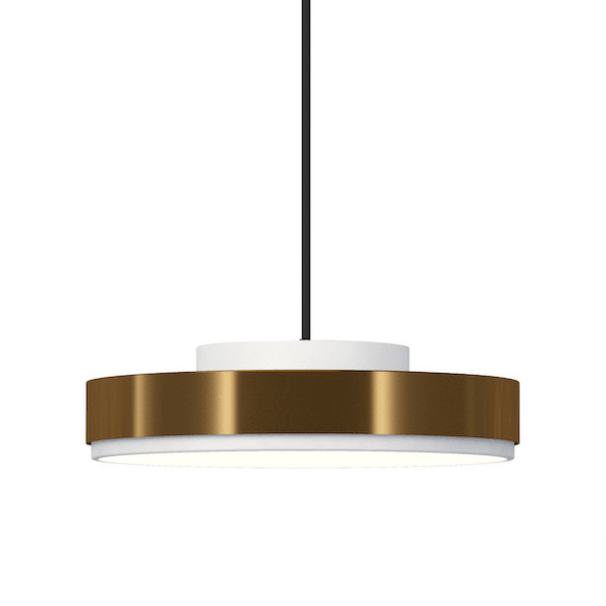 Lampa wisząca DISCUS biały z mosiężnym wykończeniem – Contardi