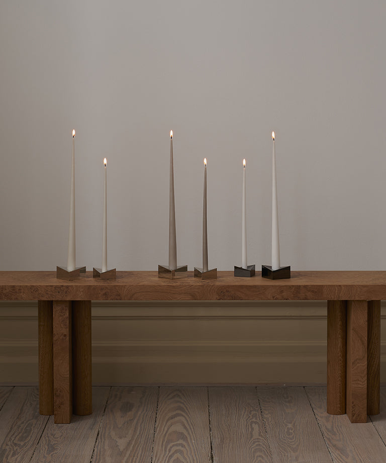 Set of 4 candles stoff nagel sand