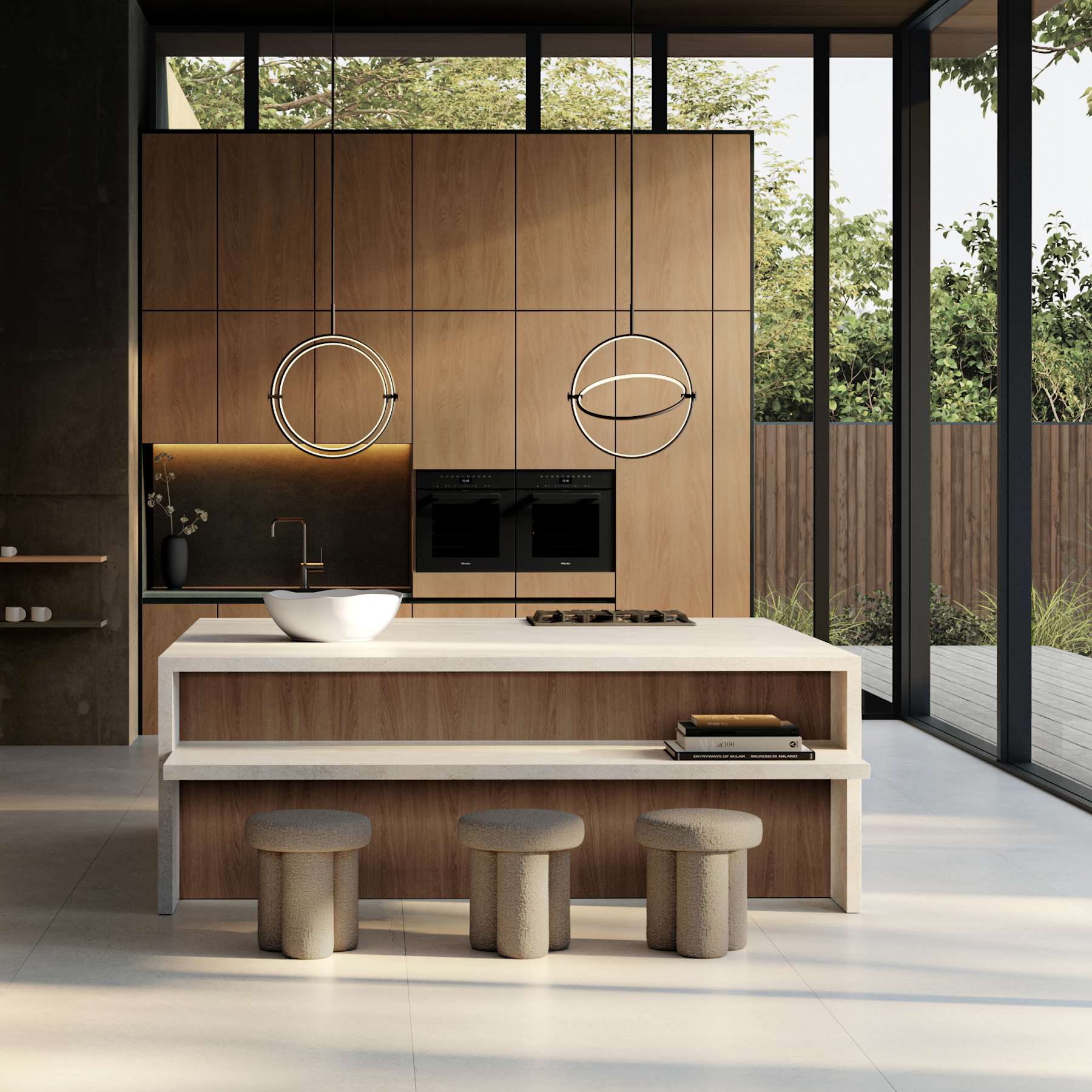 BIG FOOT sand bouclé stool