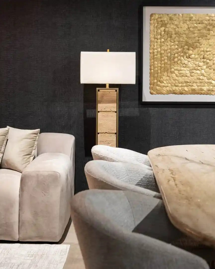 Stehlampe MEYRA brauner Marmor