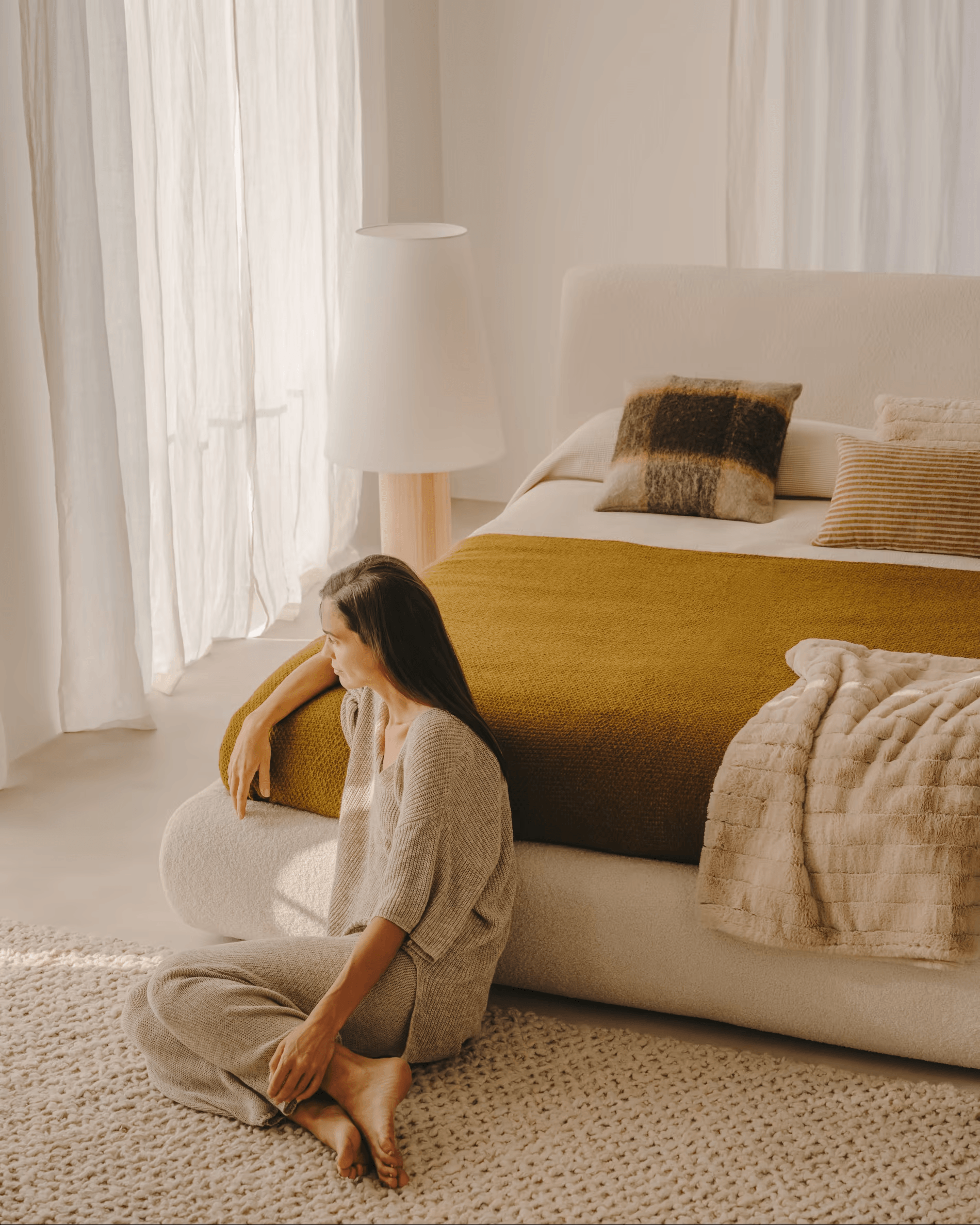 Łóżko MARTINA baranek écru – Kave Home