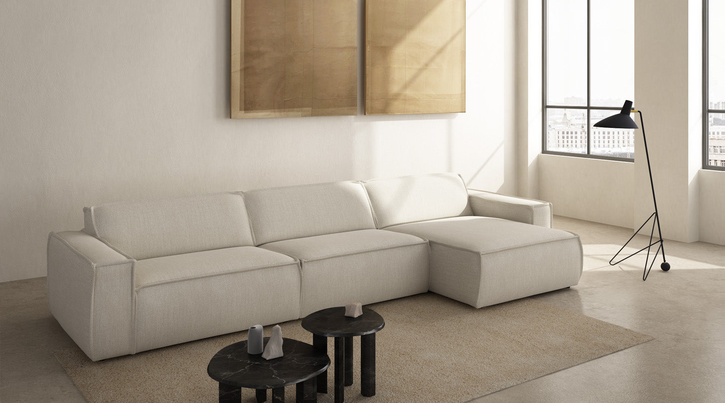 LUMO Upholstered Left-Hand Modular Sofa for 4 People