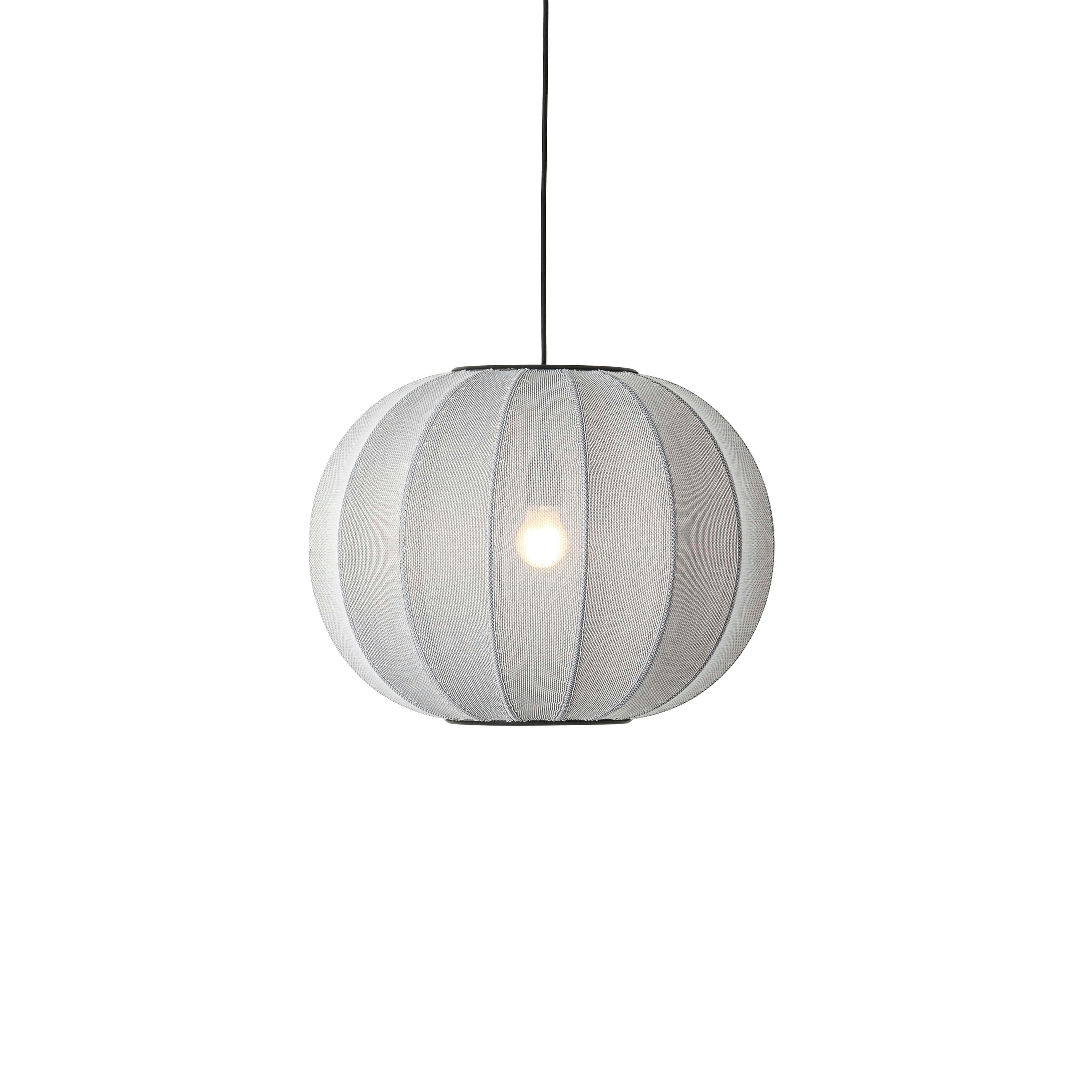 Strick-auf runde hängende Lampe grau