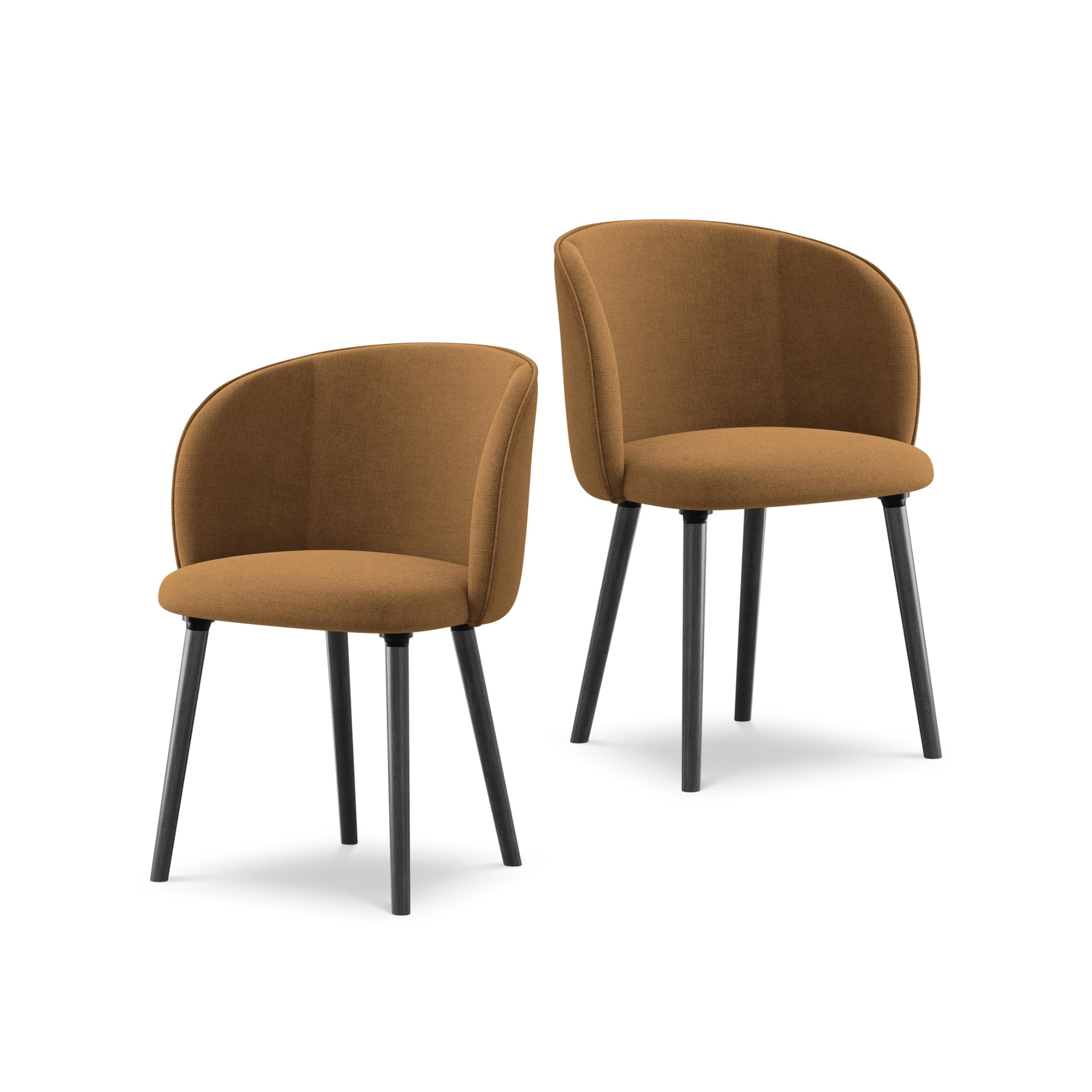 Stuhl MAIA Terrakotta mit schwarzem Eichenfuß