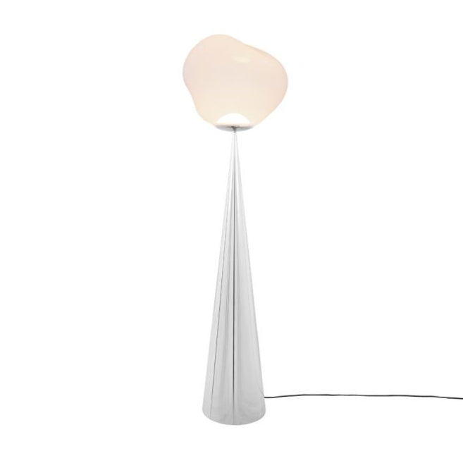 Lampa podłogowa MELT FAT CONE opalizujący ze srebrną podstawą – Tom Dixon