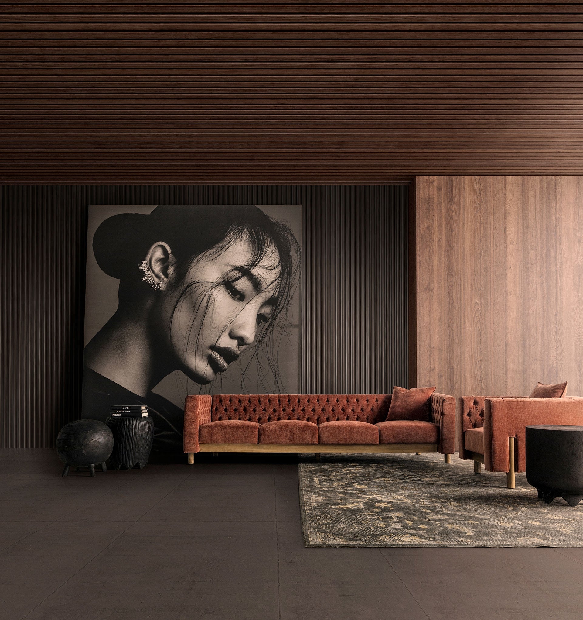 Stolik boczny KEPOI czarne drewno suar