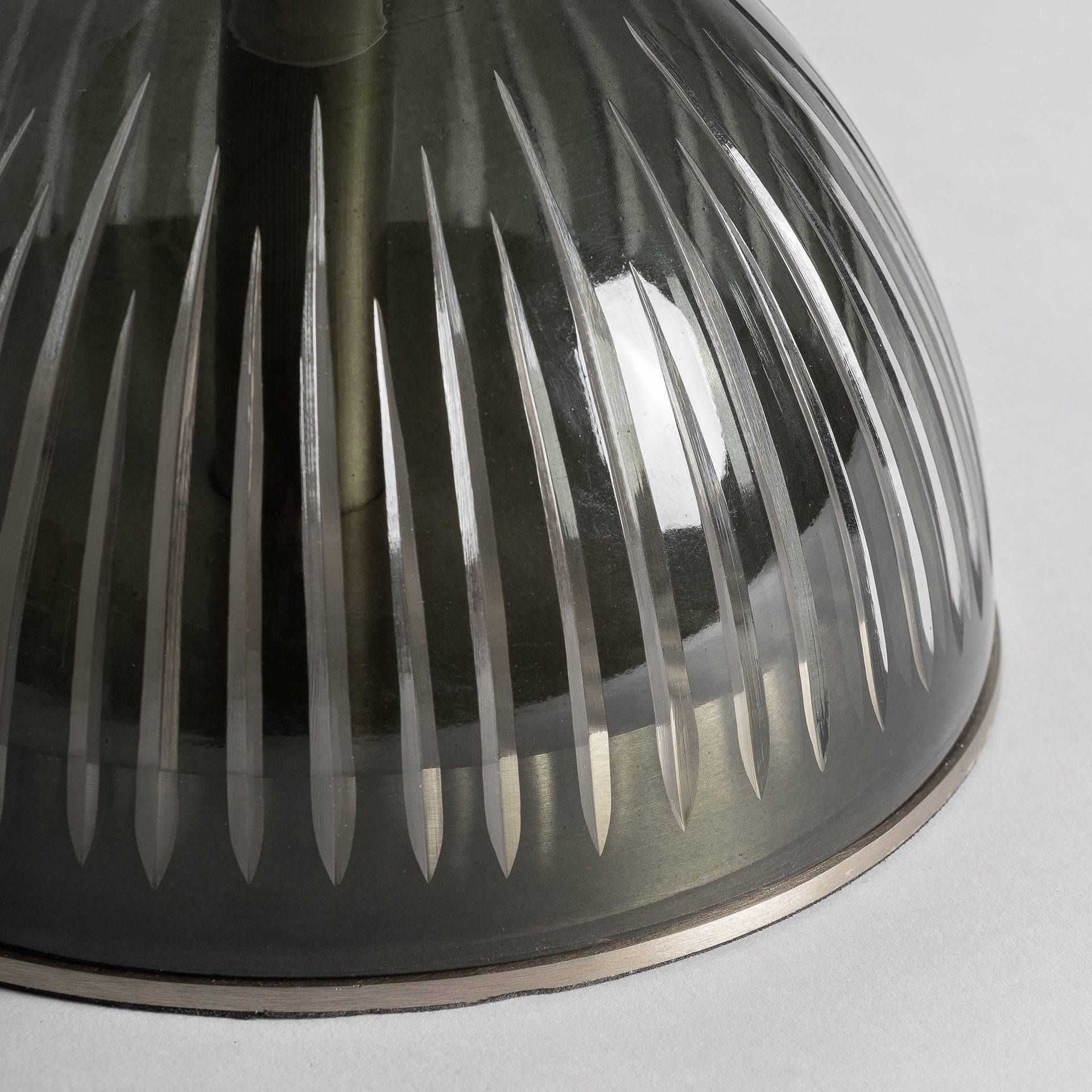 Beistelltisch MURANO graues Glas mit Marmorplatte