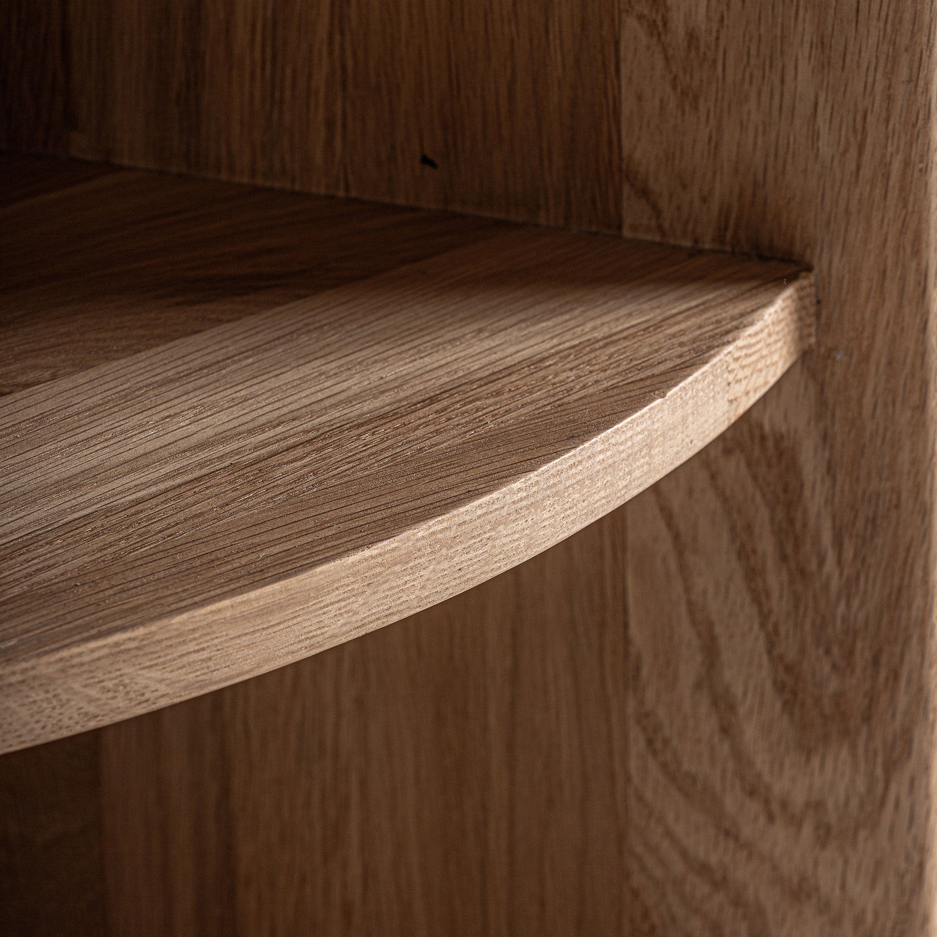 NARA Side Table in Oak Wood with Black Marble Top
