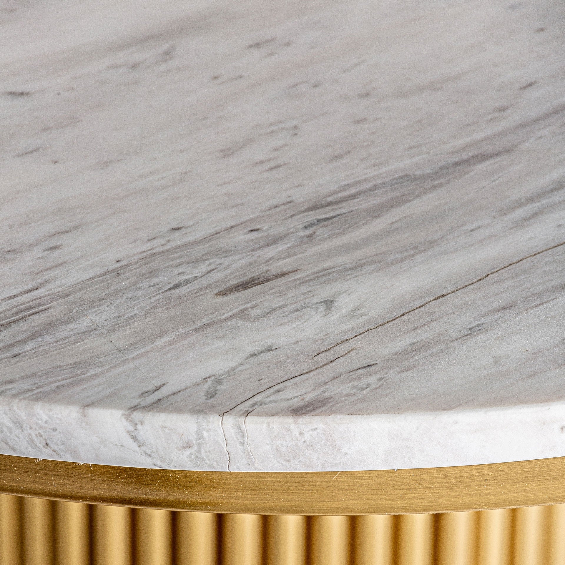 Round Bar Table DOLNY White Marble with Gold Base