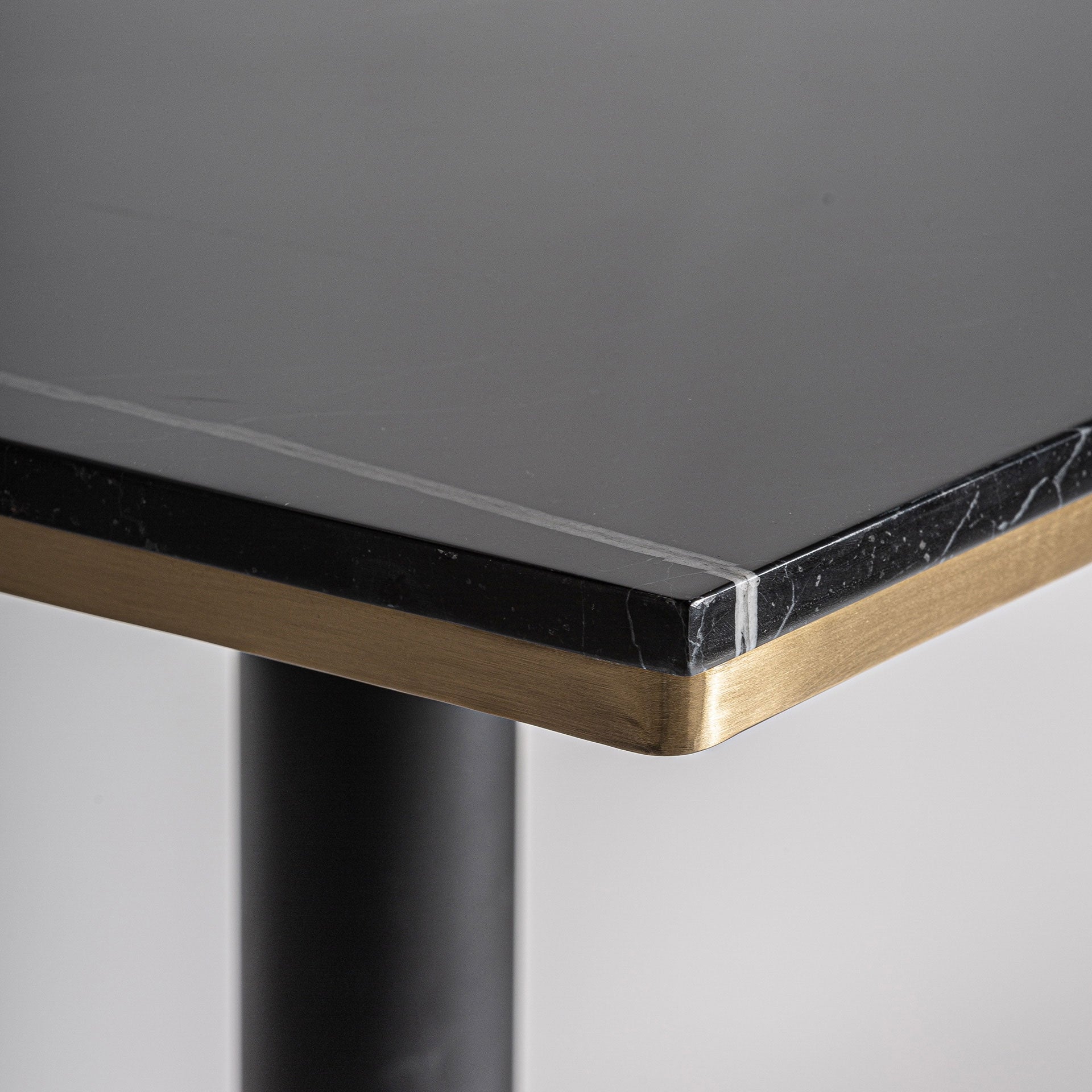 MHERE Black Bar Table with Gold Base