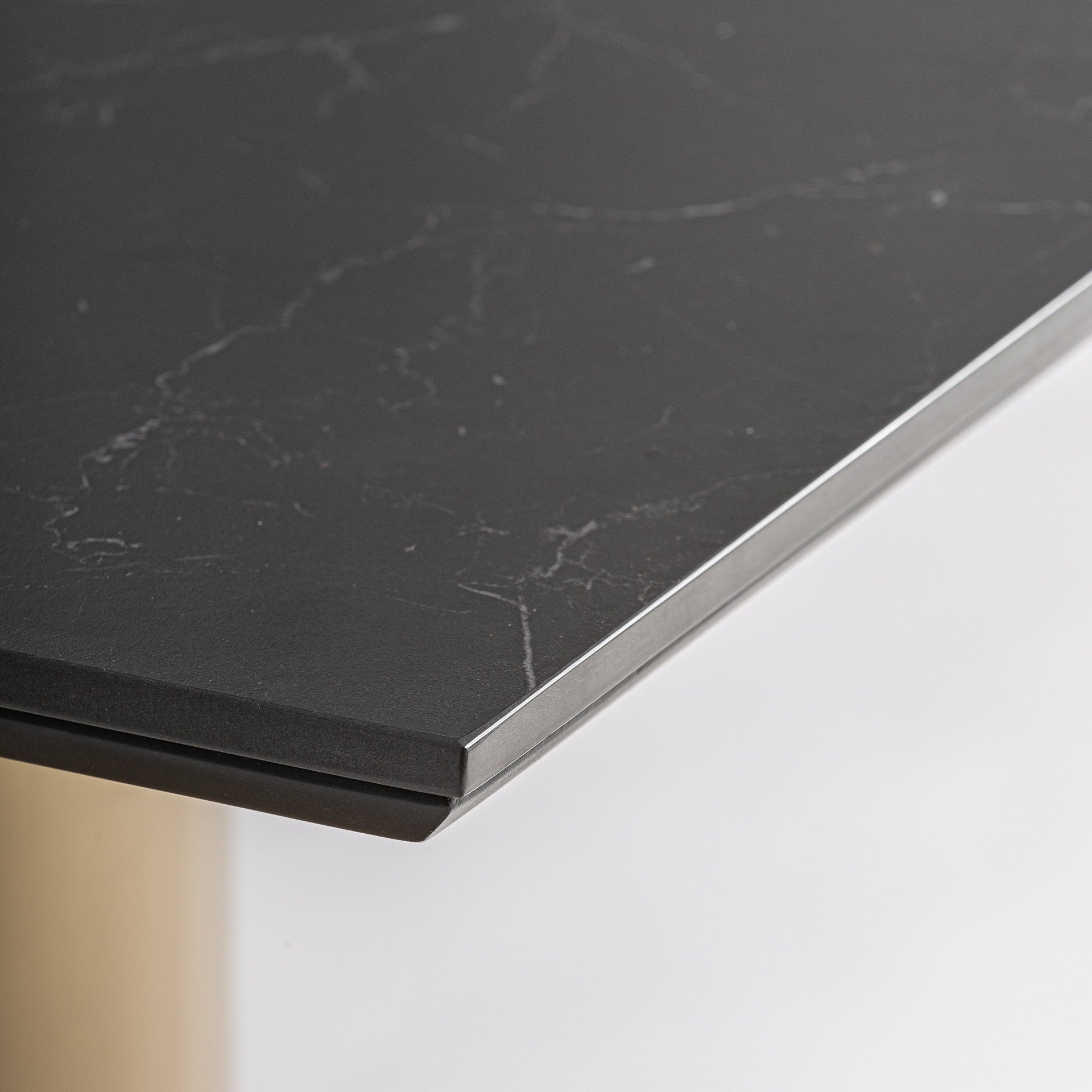 TASQUE Black Bar Table with Gold Base