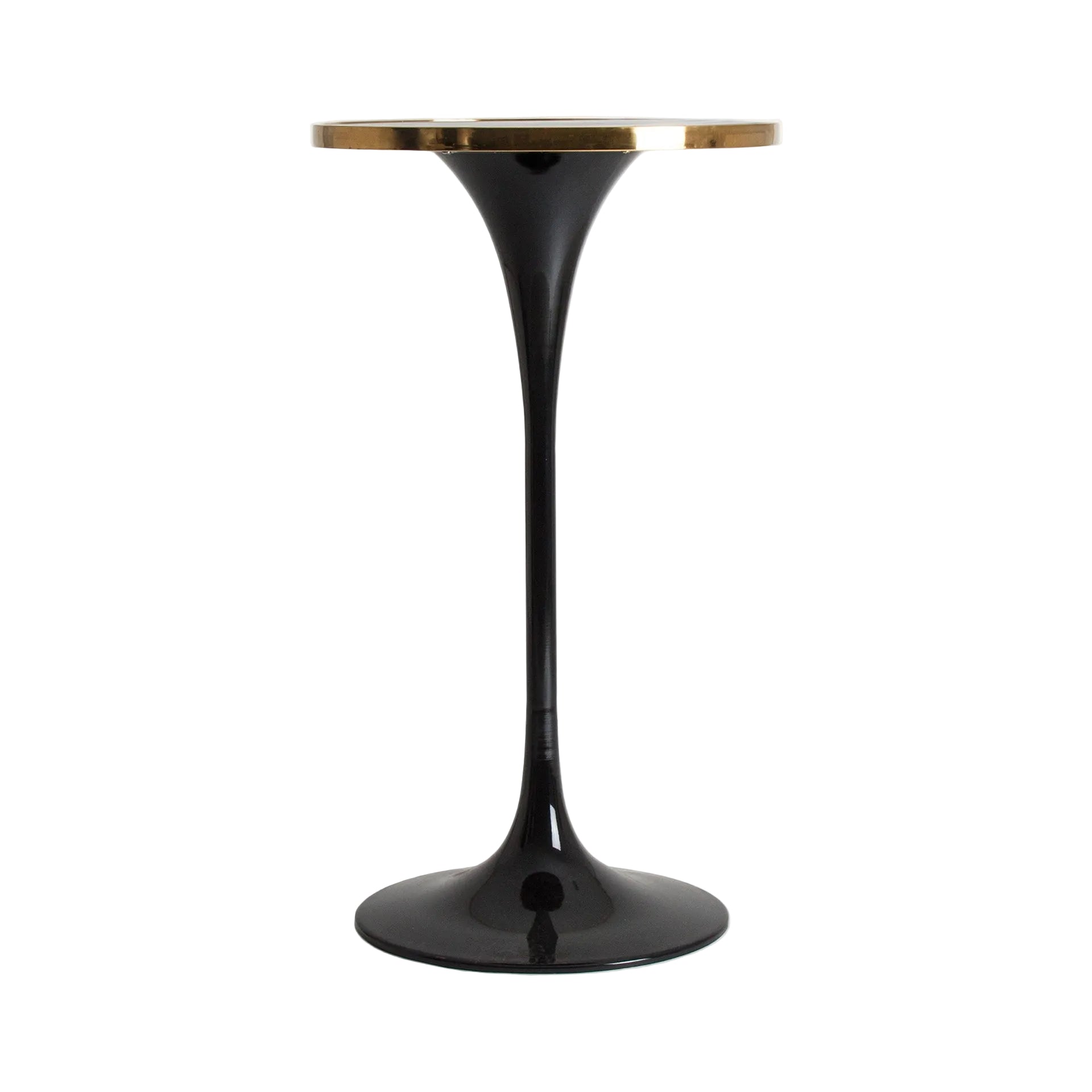 Runder Bar Tisch THAN schwarz mit Gold