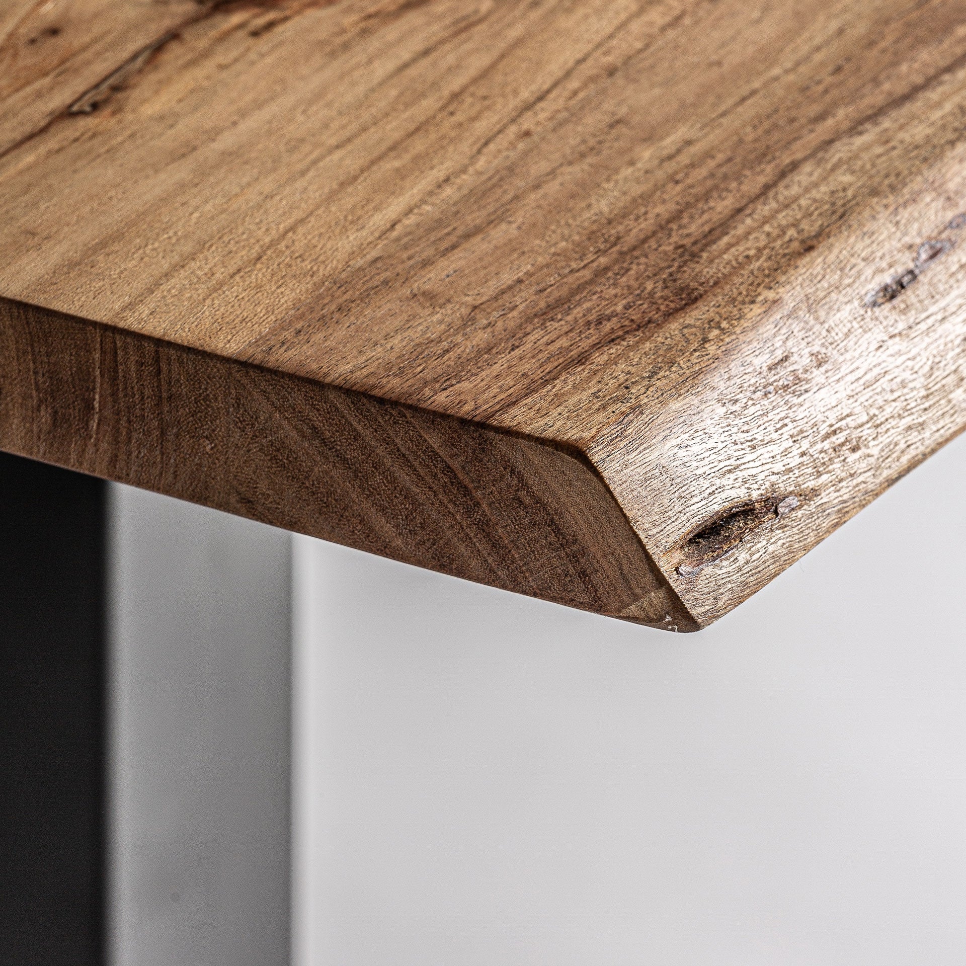 TINJAT Bar Table Acacia Wood with Black Base