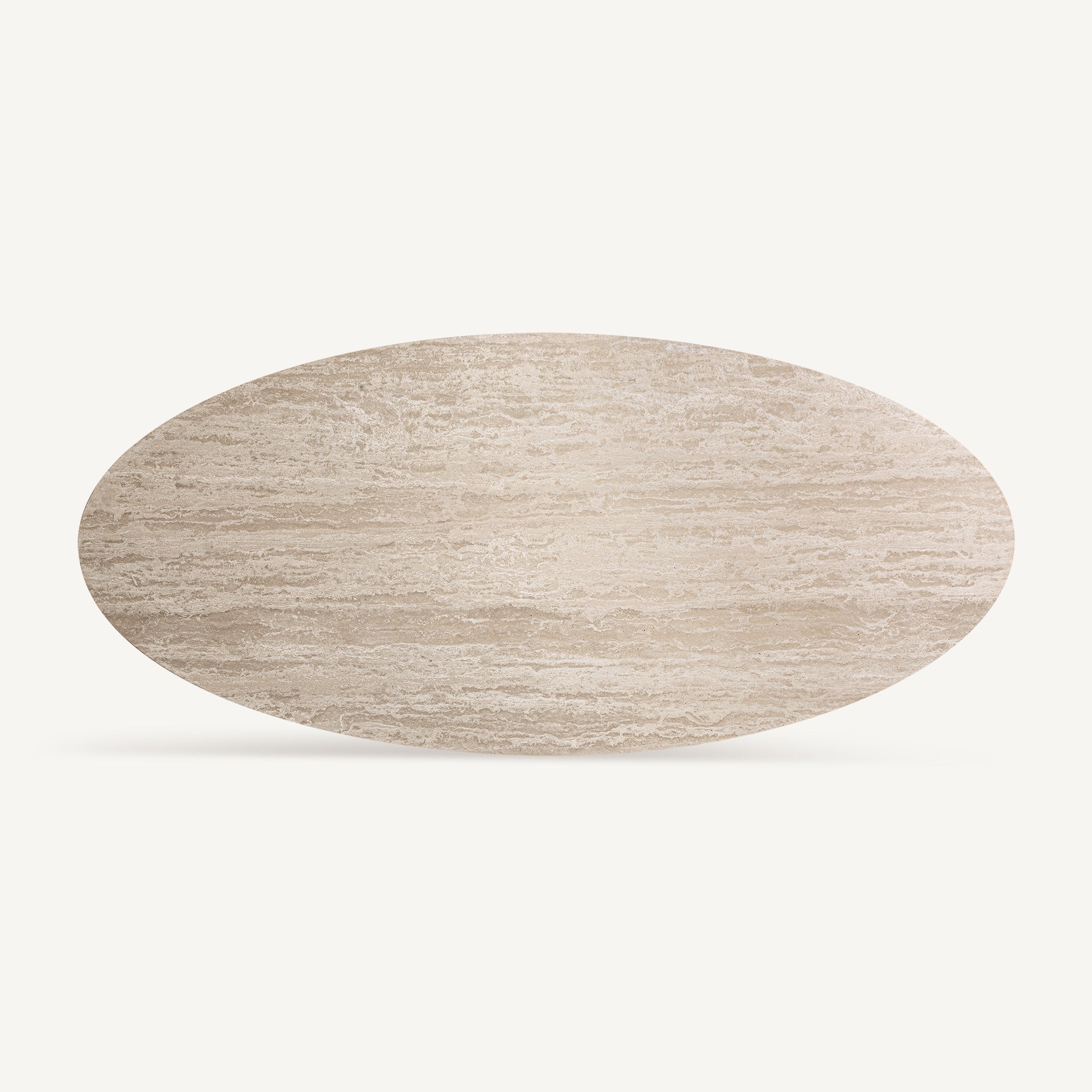 Oval Table THIENNES Broken White Travertine