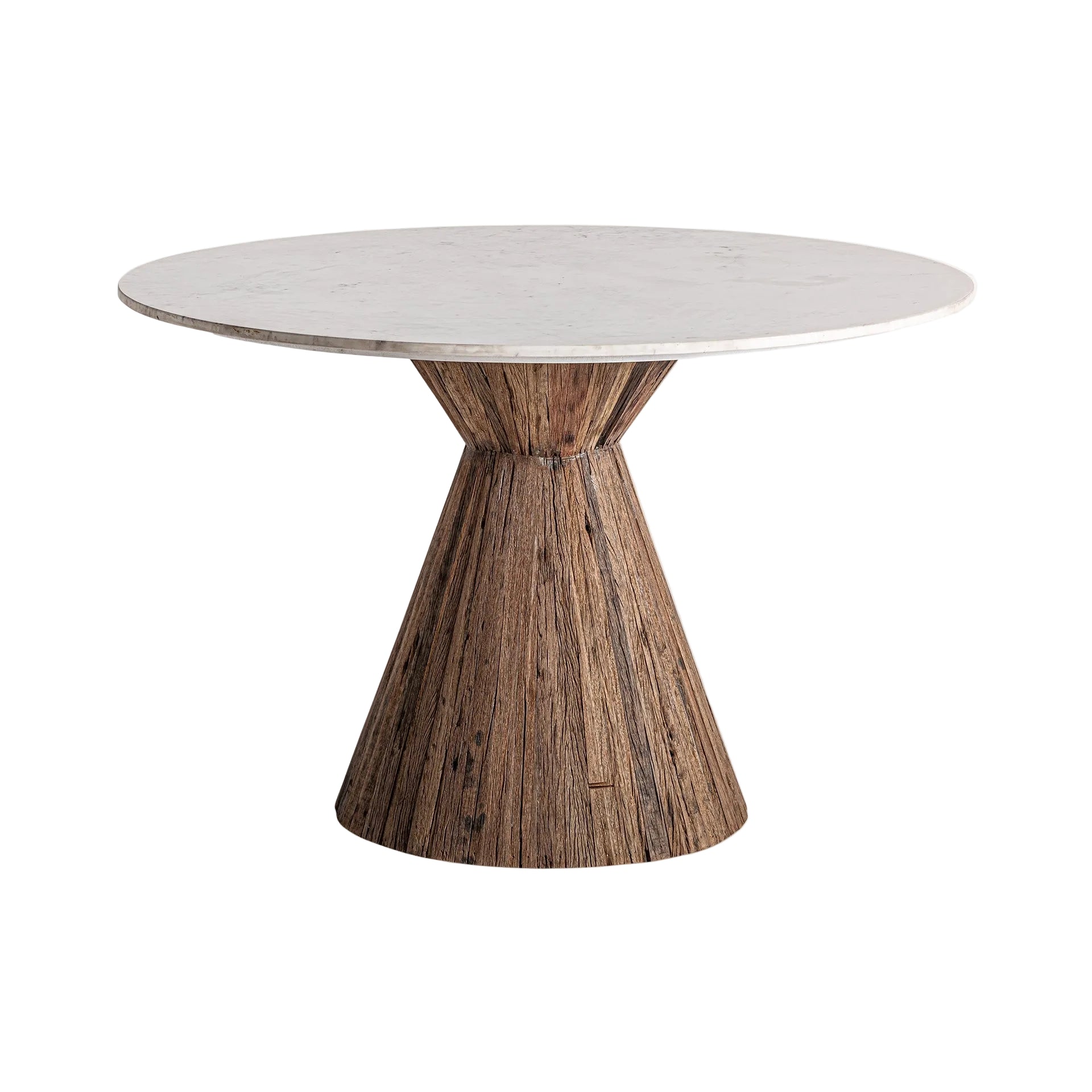 Round Table TOIGNE Tropical Wood with Marble Top