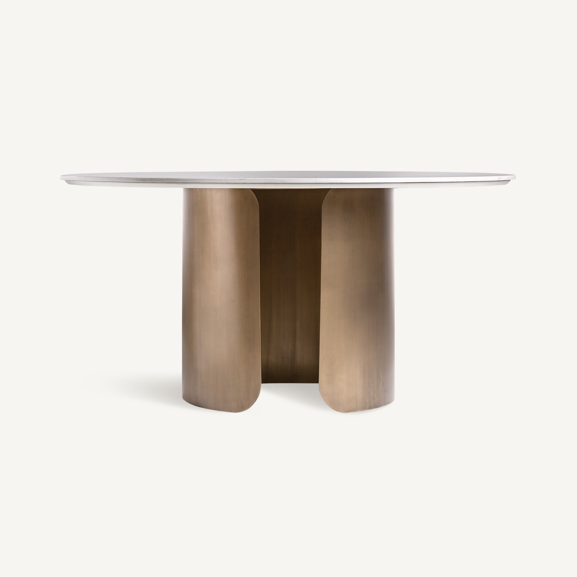 VIMPERK Round Table with Porcelain Top and Gold Base