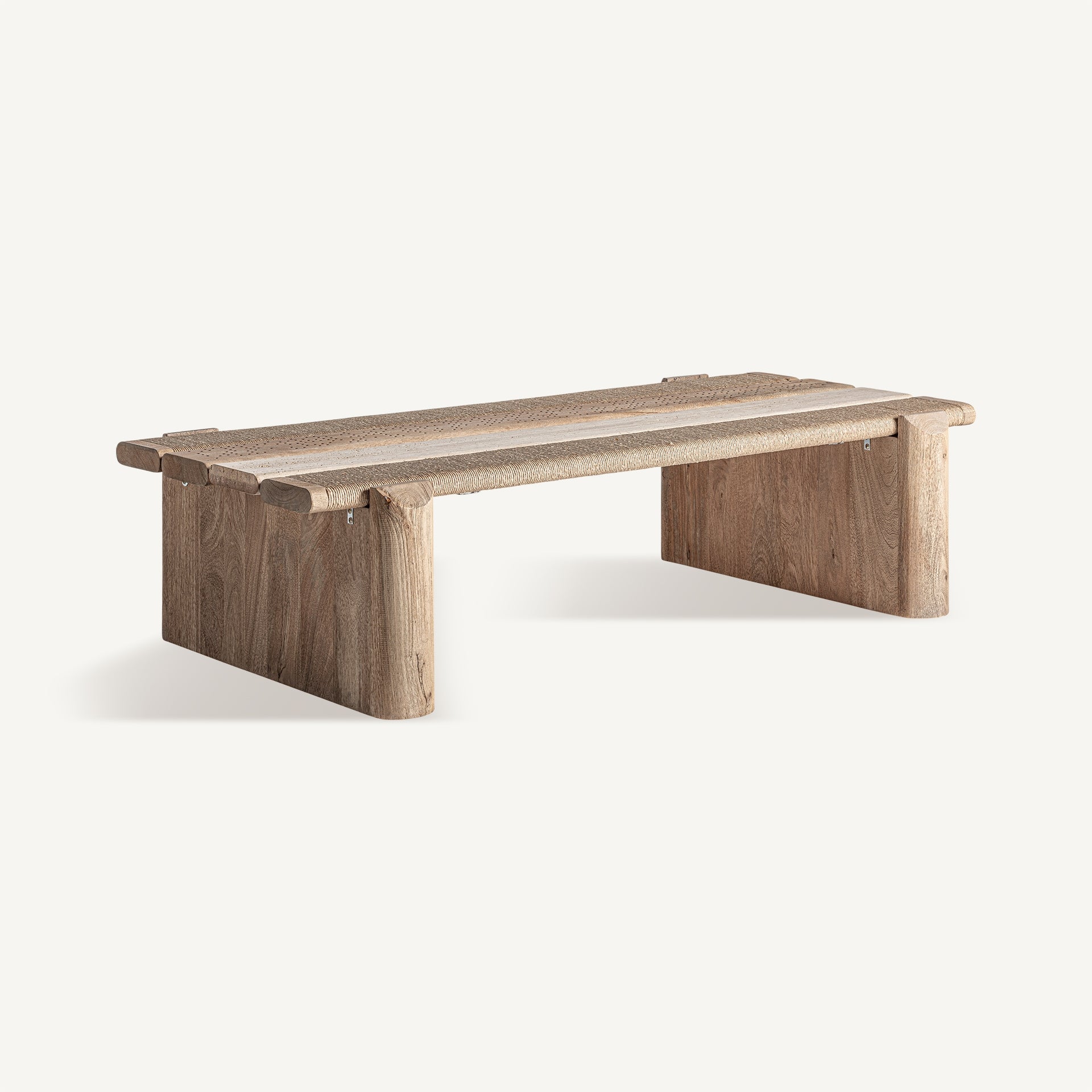 Kaffeetisch JACQUARD aus Mangoholz mit Marmor