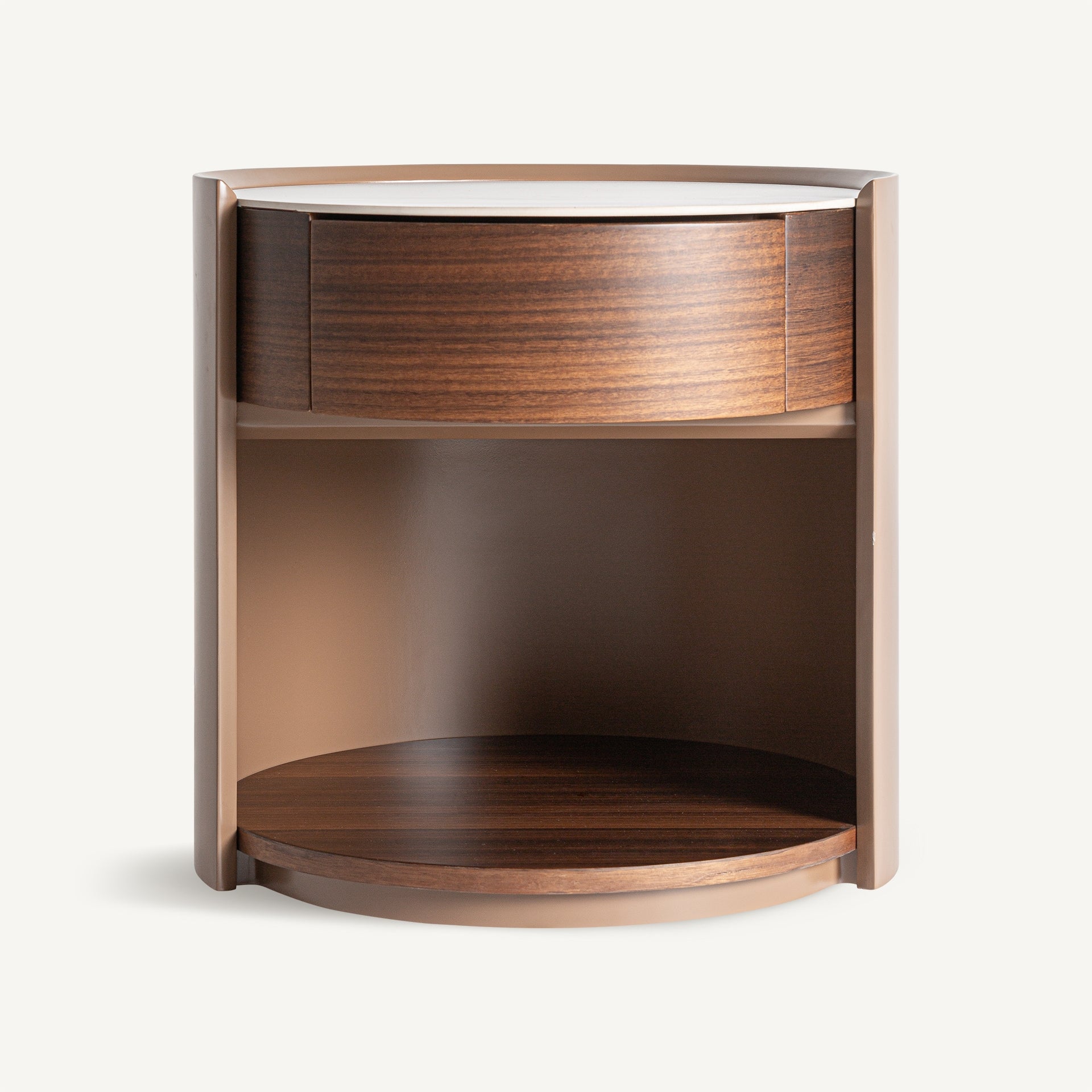 GISWIL Nightstand with Eucalyptus Veneer and Beige Finish