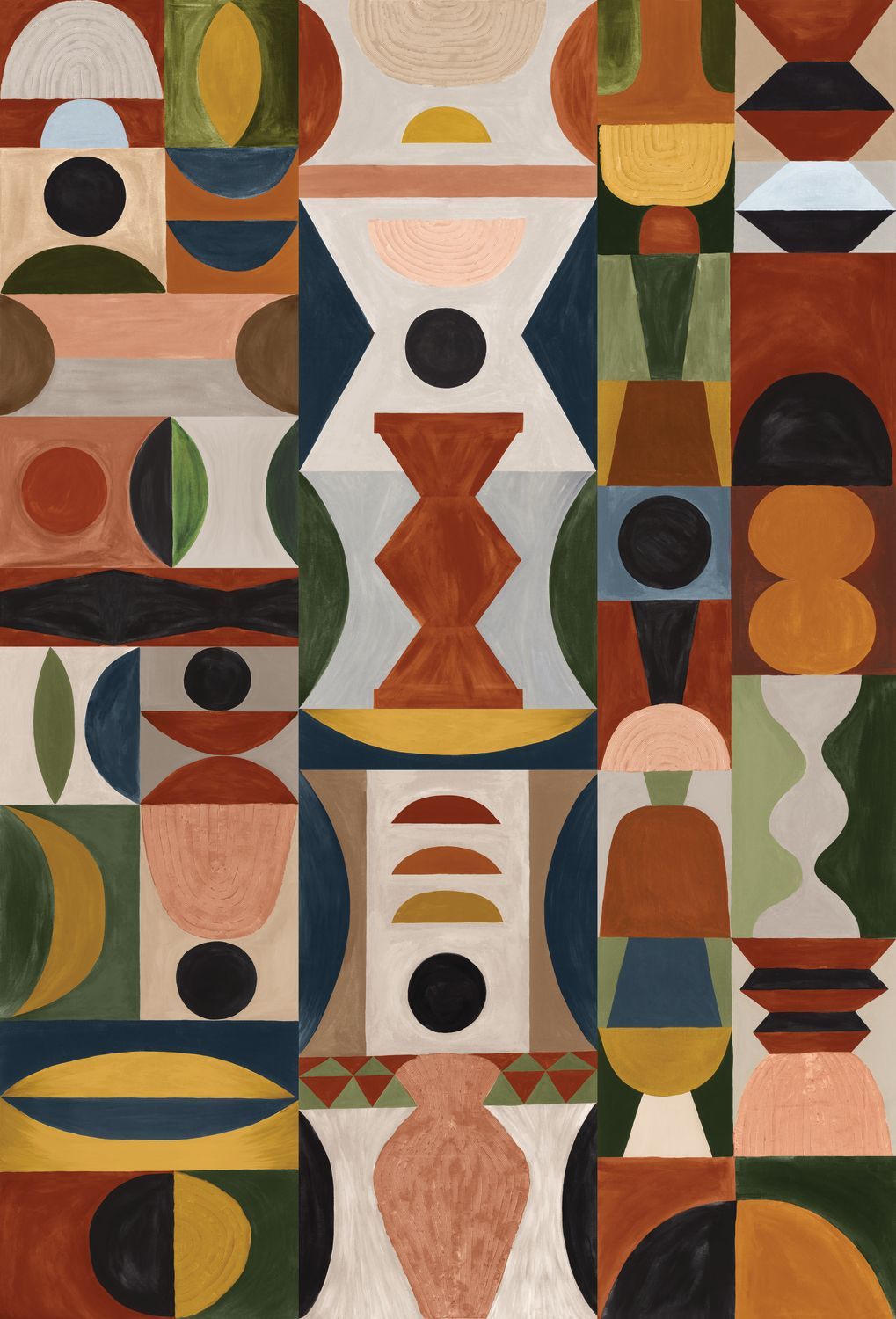 Mural z geometrycznym wzorem MODELAGE - MULTICO wielokolorowy – Casamance
