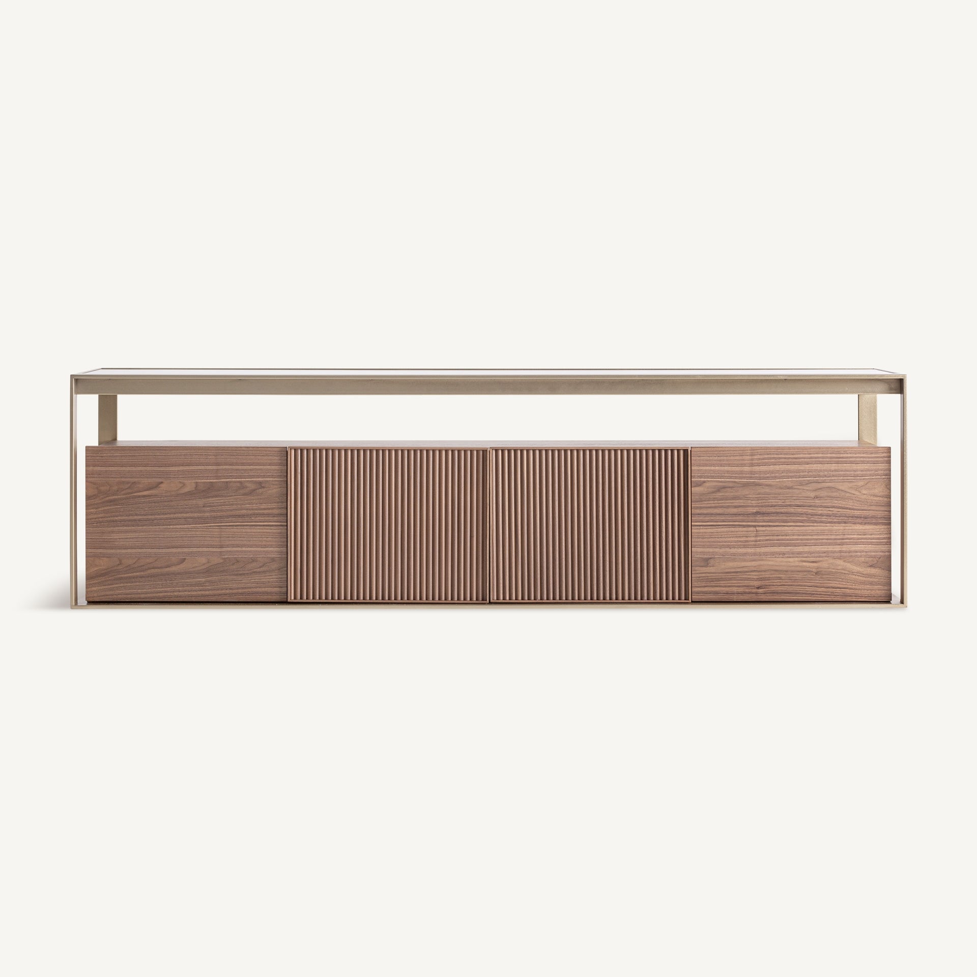 RTV-Sideboard AISBY aus Eschenholz mit Glasplatte