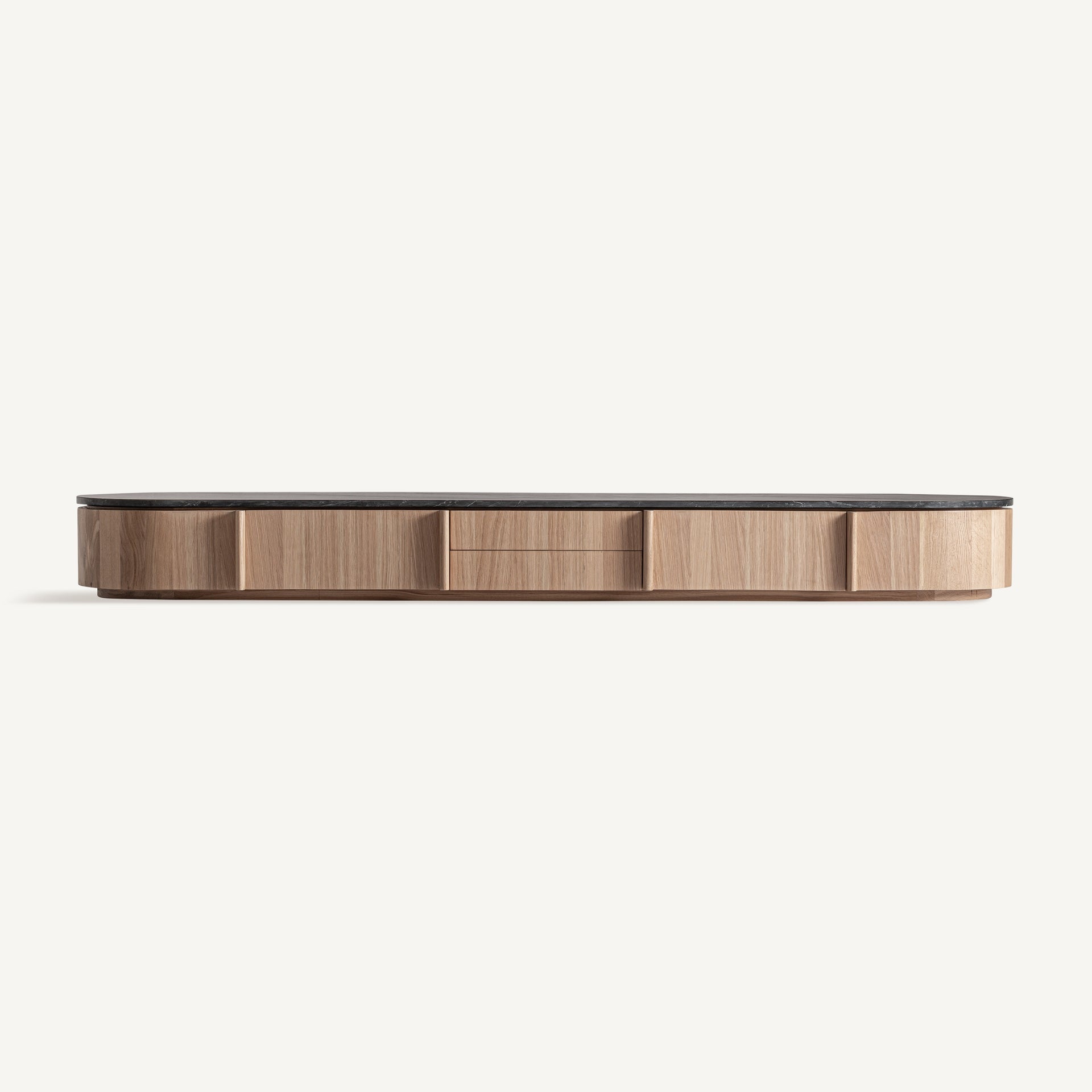 RTV-Sideboard NARA aus Eichenholz mit Marmorplatte
