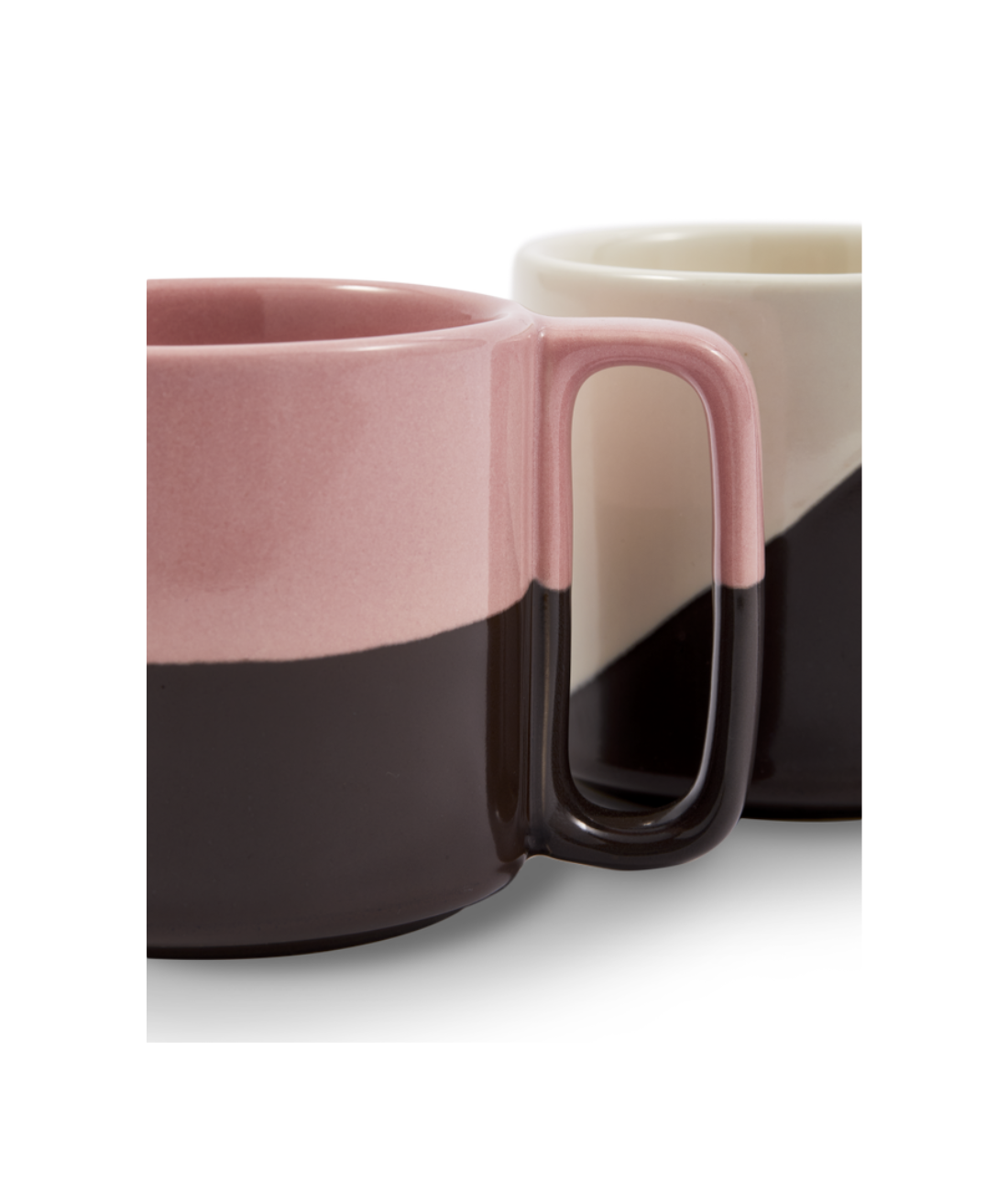 Colorful STACKING mug set with dark gray