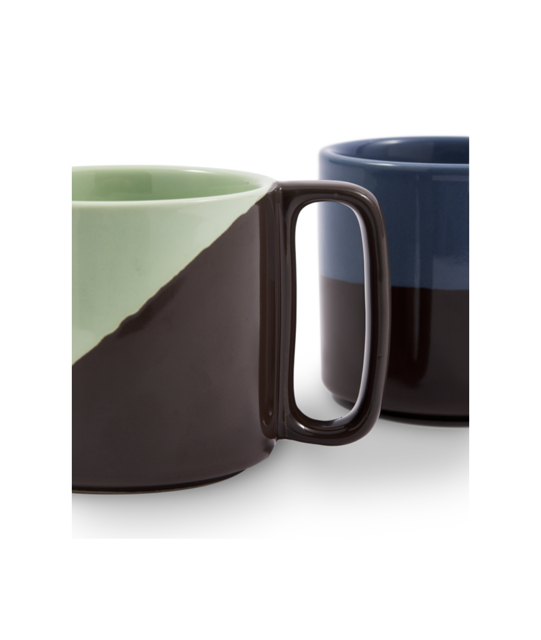 Colorful STACKING mug set with dark gray