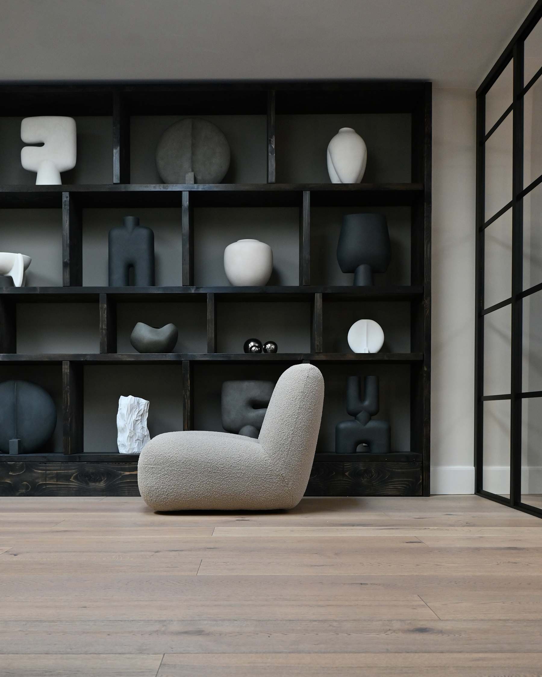 TOE Sessel beige Bouclé