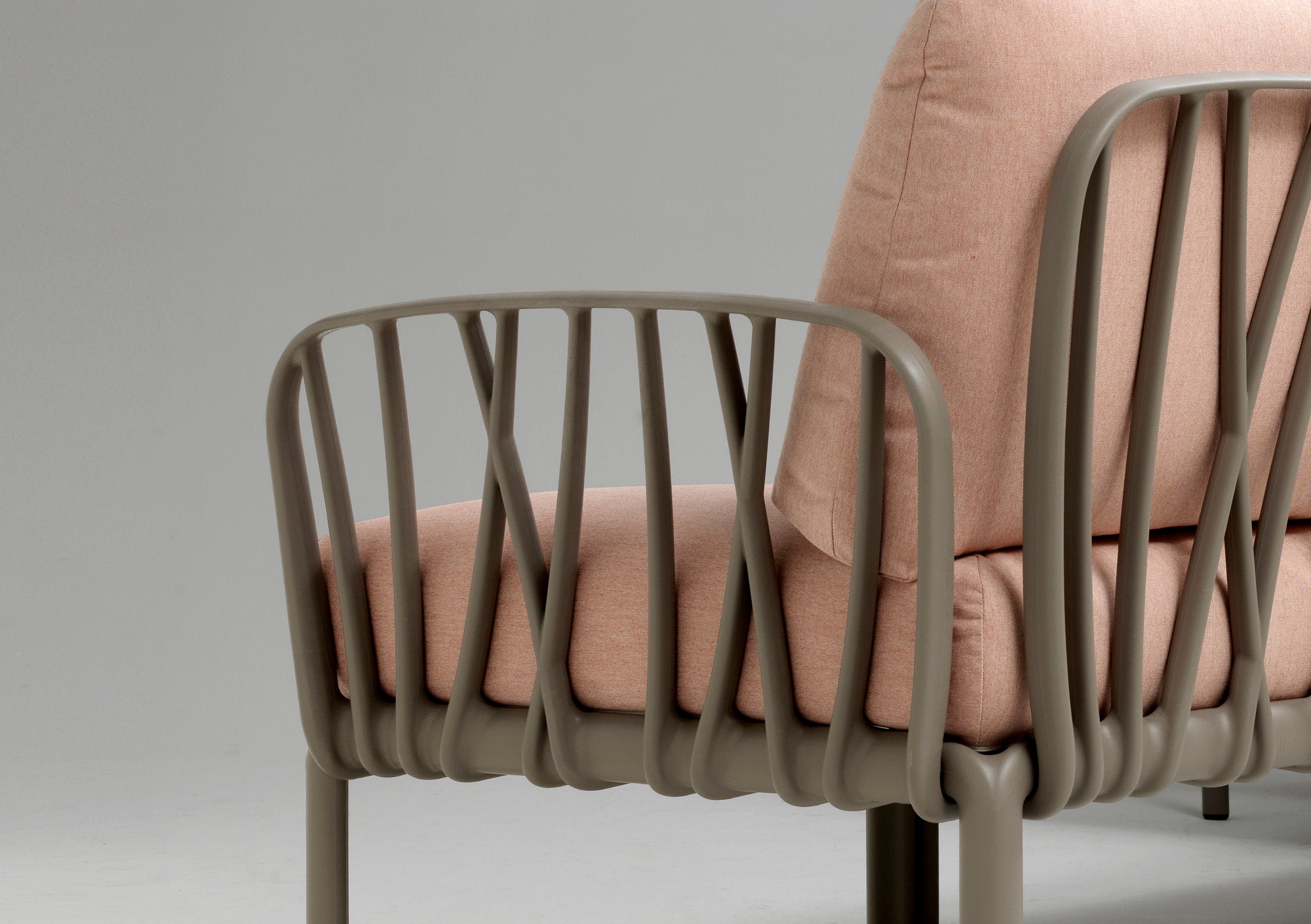 Outdoor armchair KOMODO in blue Sunbrella® with green agave base [Antonina] [Amelia spr]