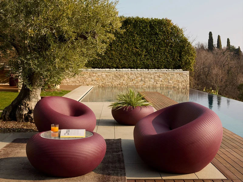 Brown oval outdoor rug NAMI