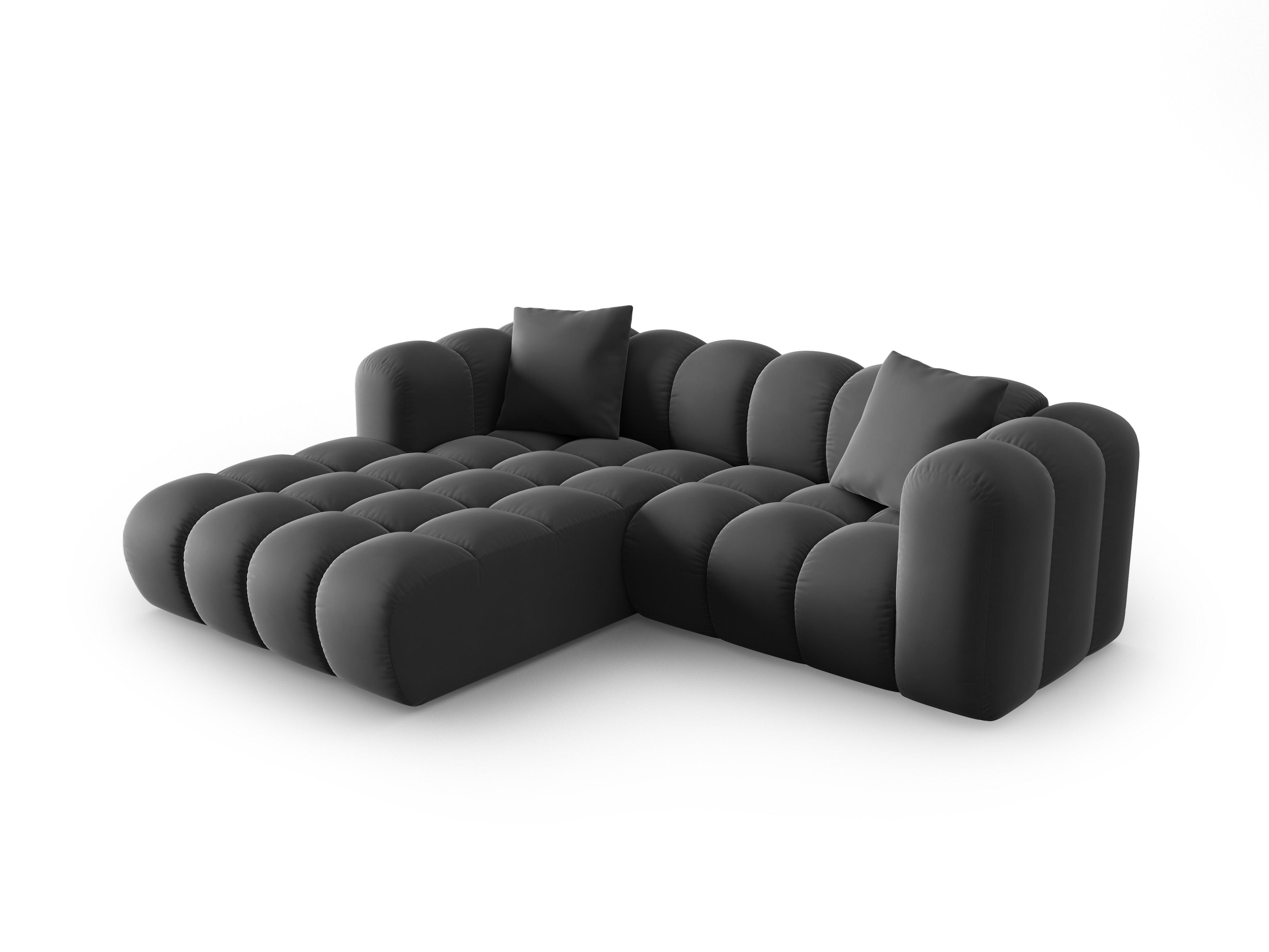 Narożnik aksamitny 3-osobowy lewostronny HALLEY szary Windsor & Co    Eye on Design