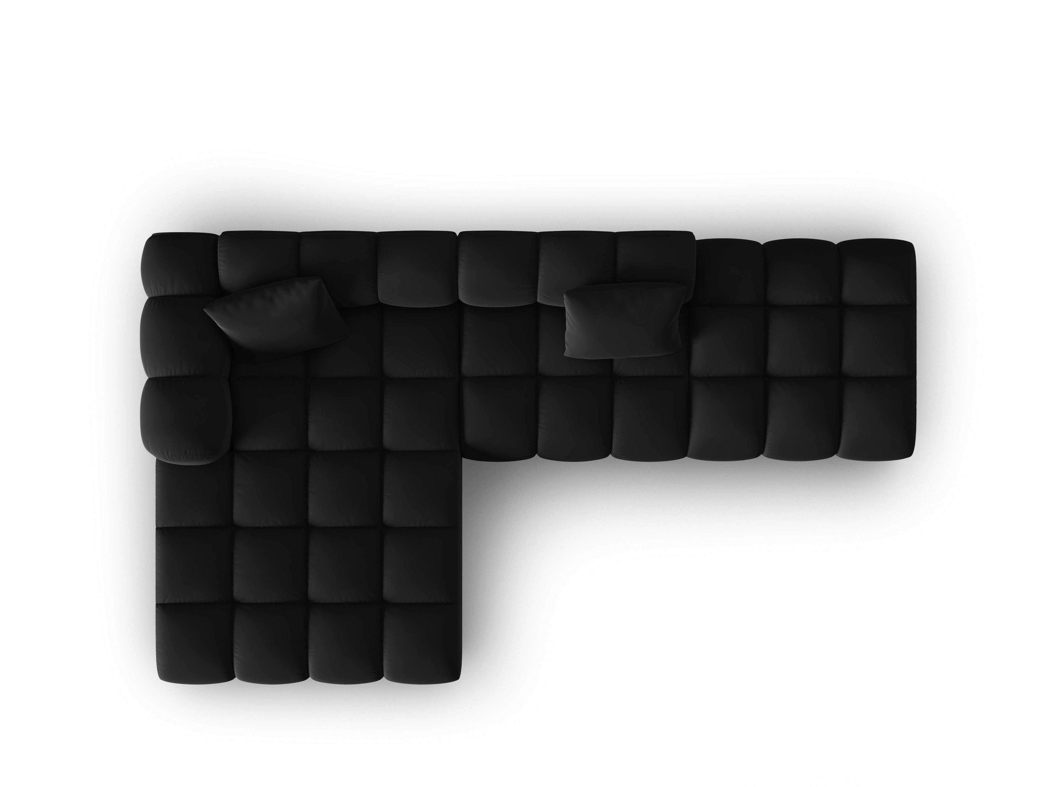 Narożnik aksamitny 5-osobowy lewostronny HALLEY czarny Windsor & Co    Eye on Design