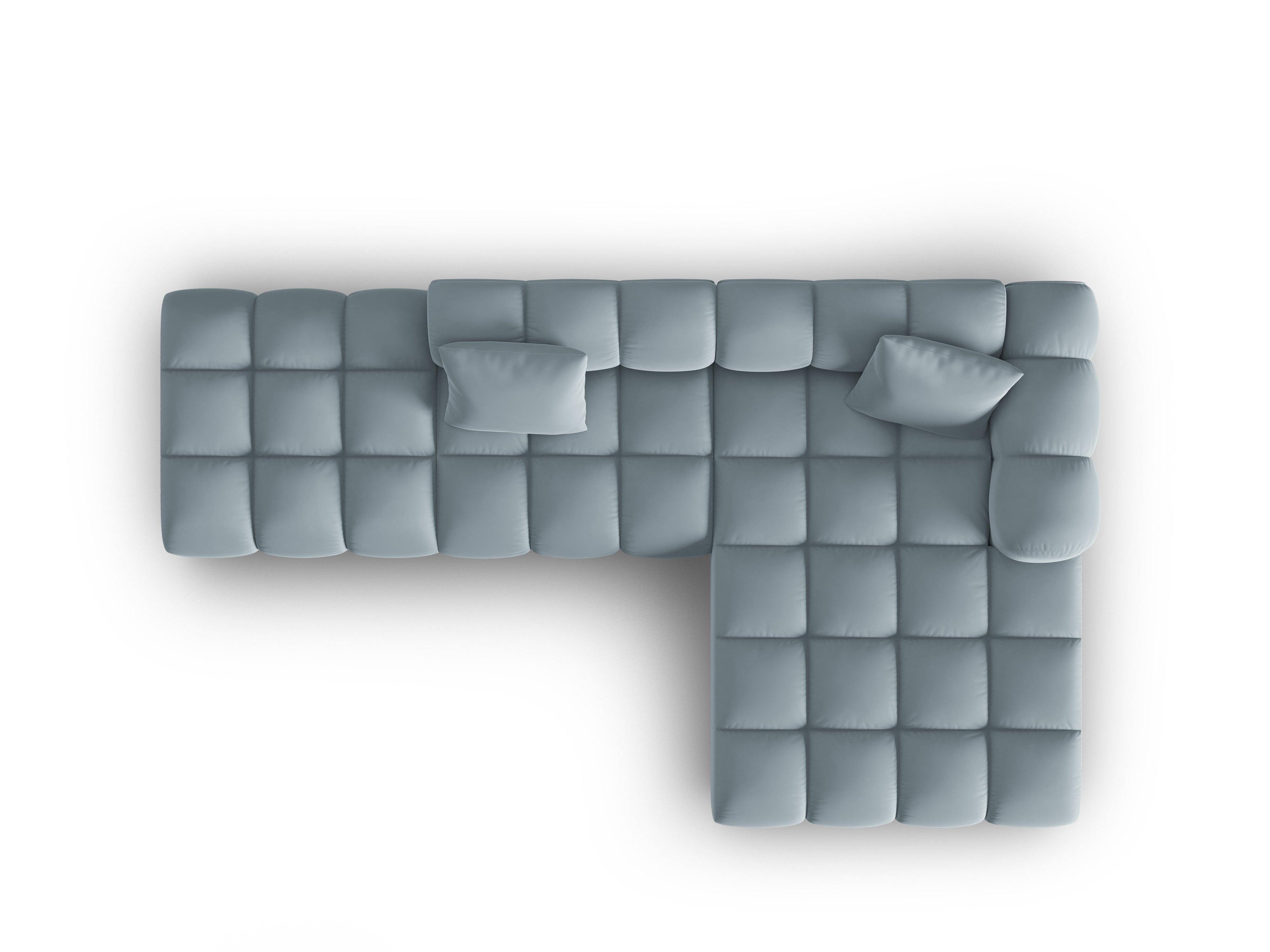 Narożnik aksamitny 5-osobowy prawostronny HALLEY jasnoniebieski Windsor & Co    Eye on Design