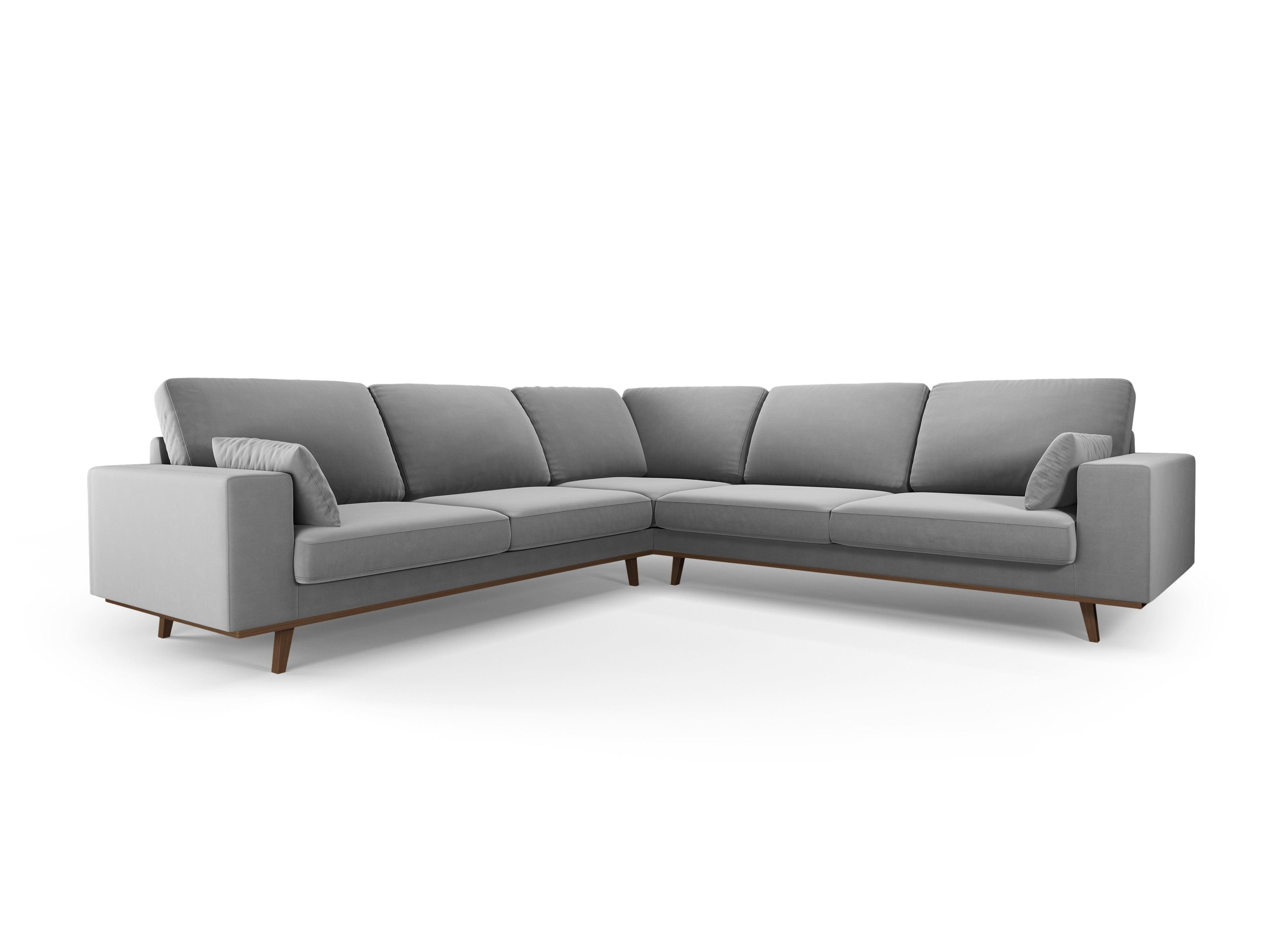 Narożnik aksamitny 5-osobowy symetryczny HEBE szary Mazzini Sofas    Eye on Design