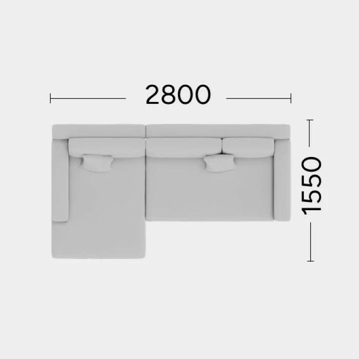 Narożnik lewostronny MYSTIC Rosanero 280x155 cm Grupa 0  Eye on Design