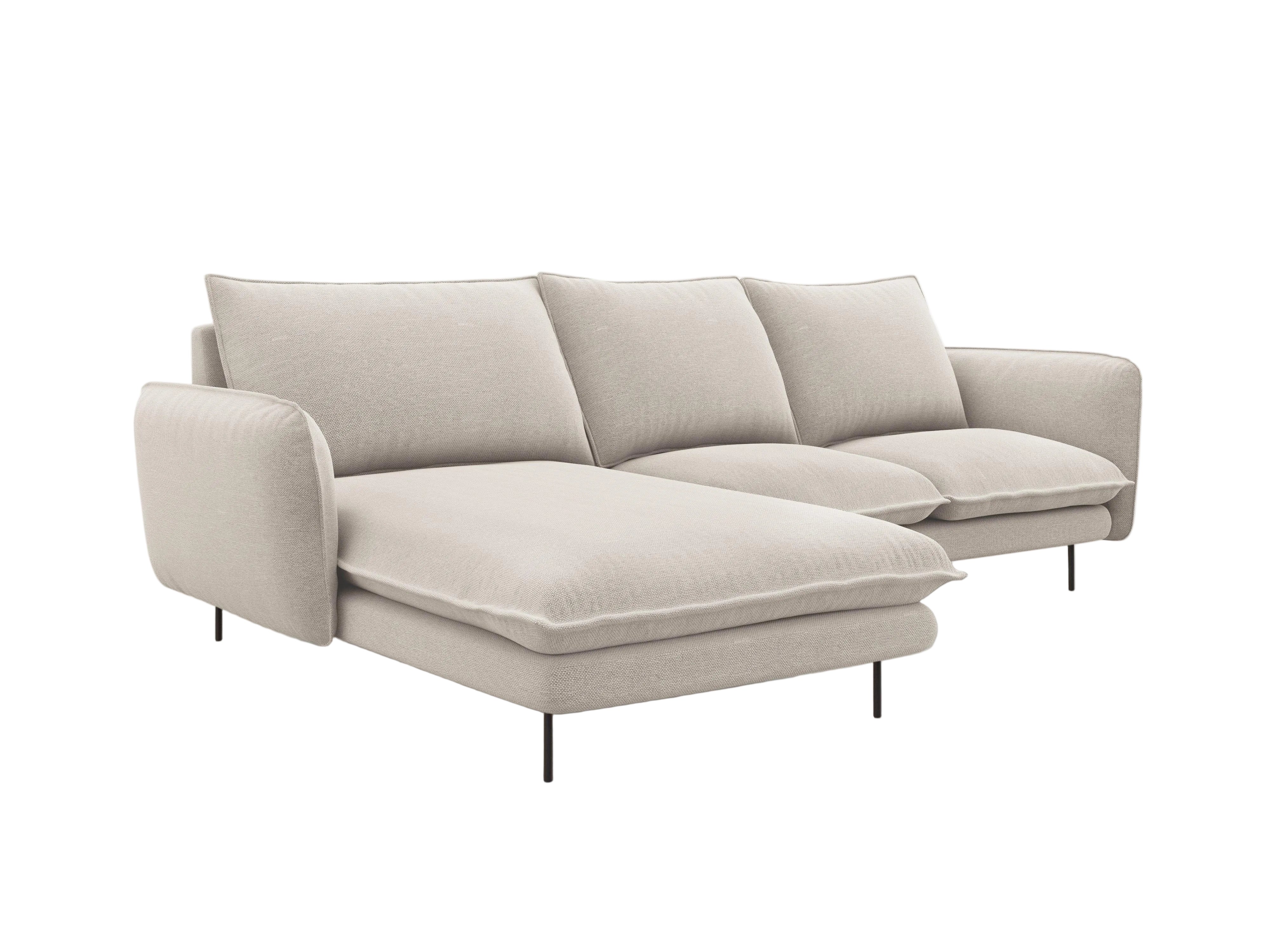 Narożnik lewostronny VIENNA piaskowy z czarną podstawą Cosmopolitan Design    Eye on Design