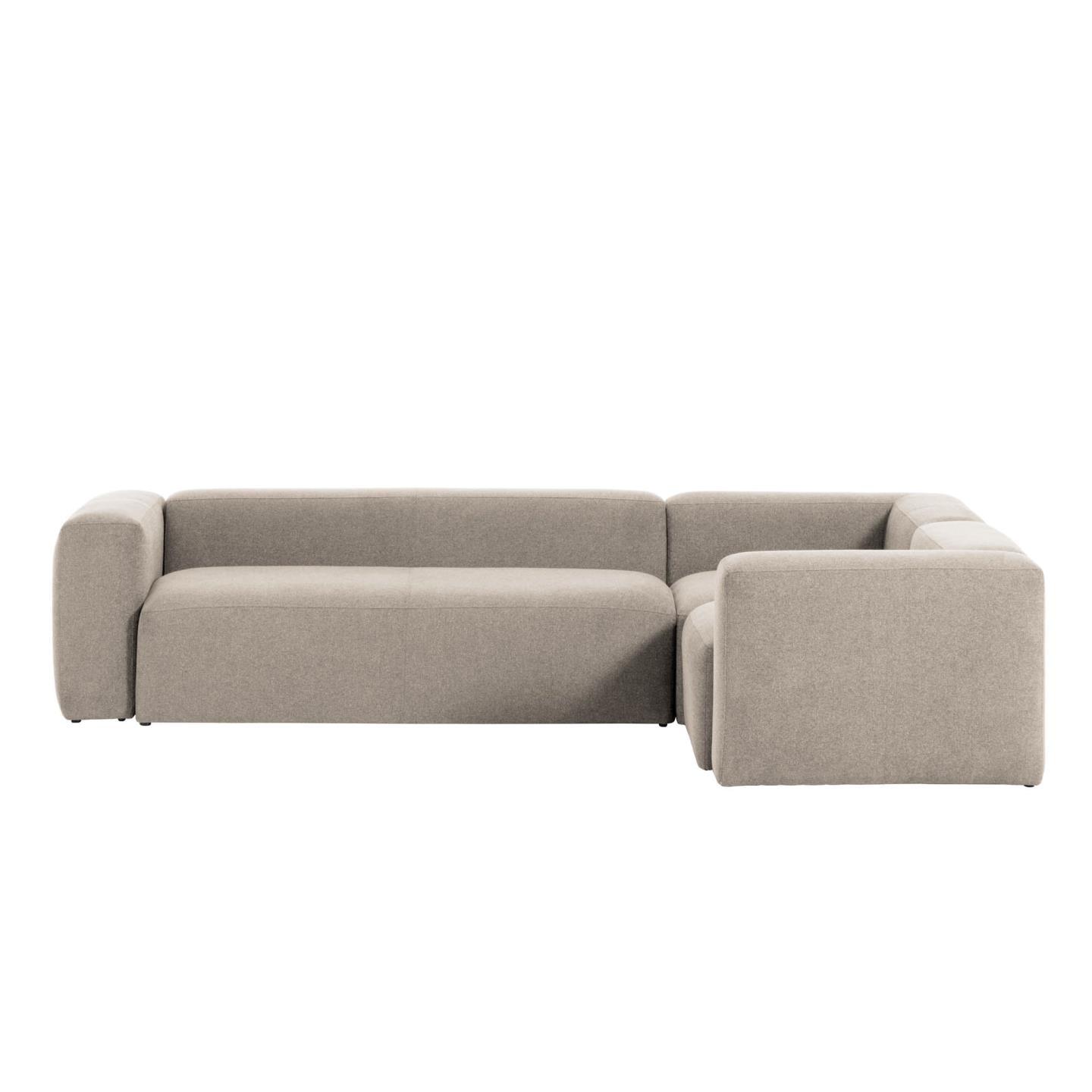 Narożnik modułowy 4-osobowy BLOK beżowy szenil – Kave Home