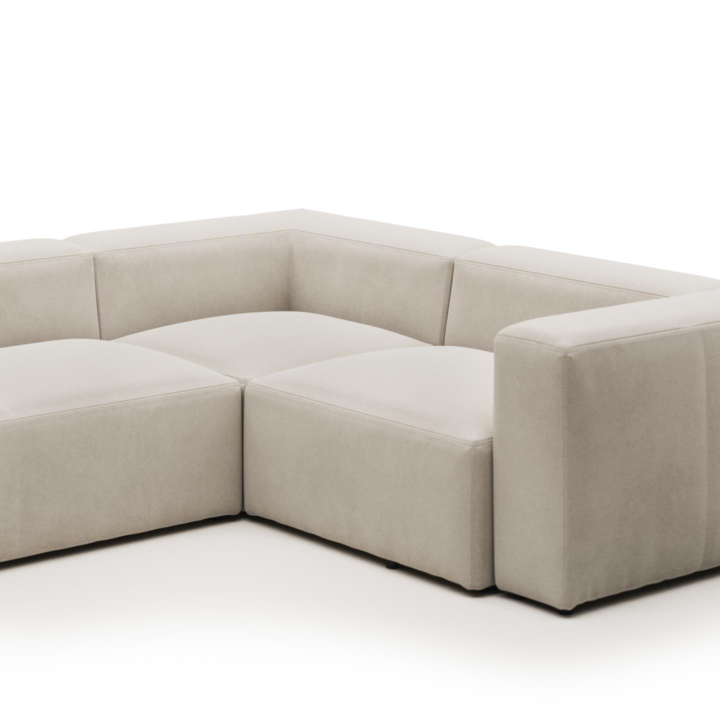 Narożnik modułowy 4-osobowy BLOK beżowy szenil – Kave Home